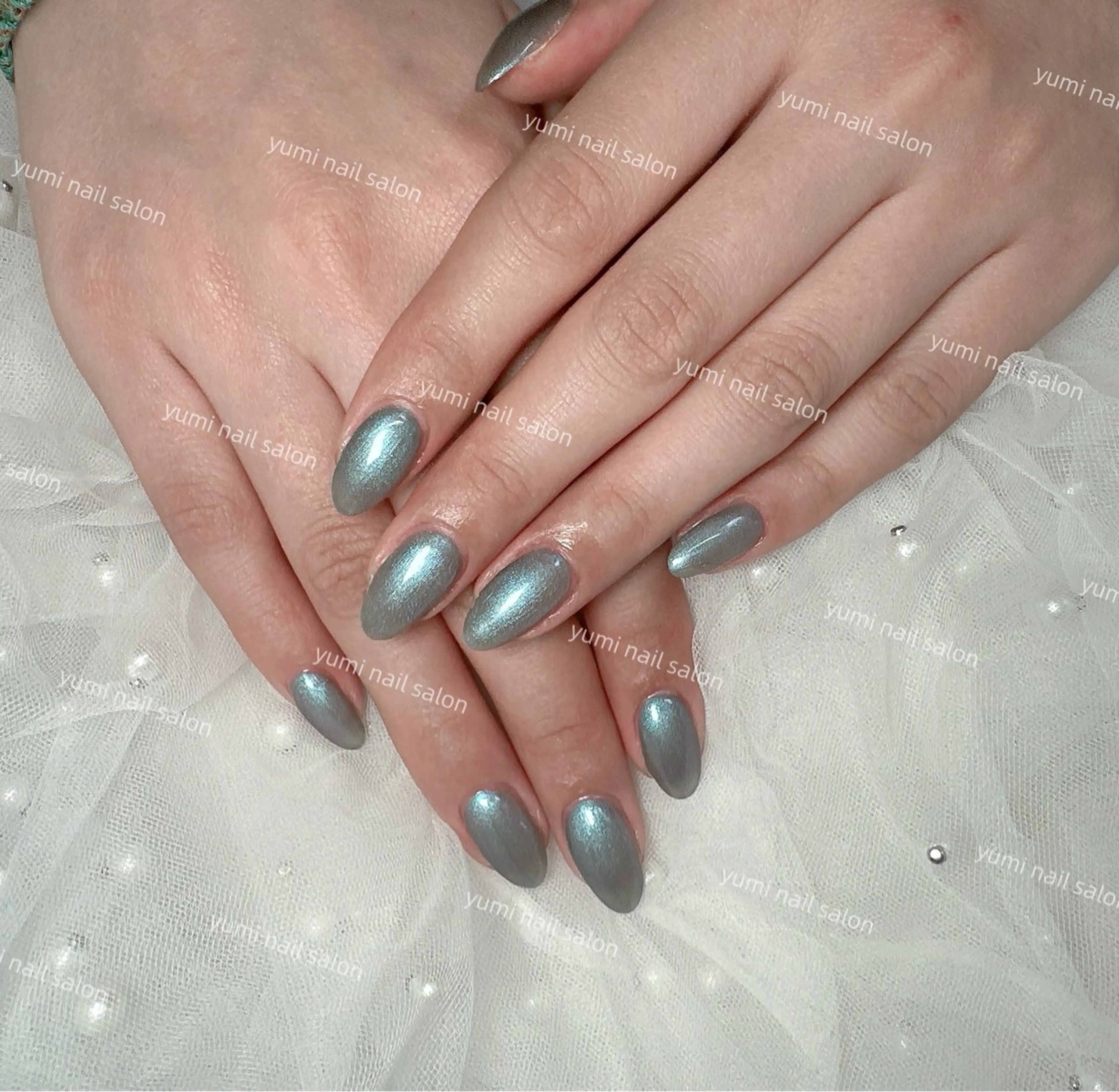 ネイル shineジェル& チップ長さだしのネイルデザイン