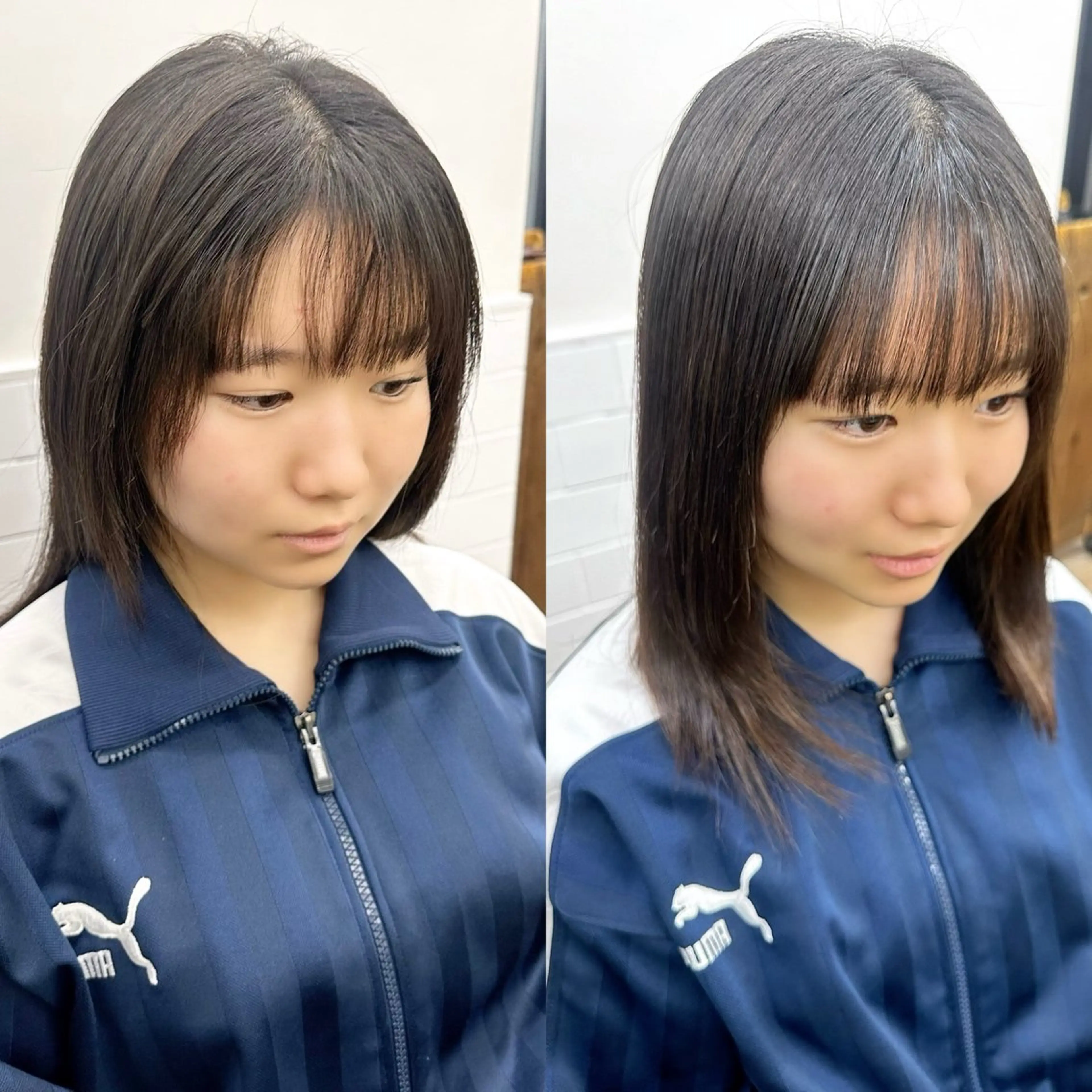 ミディアム カラー パーマ ヘアアレンジ メンズ キッズ カット 縮毛矯正 骨格レイヤーカット 🌿美髪縮毛矯正のヘアスタイル