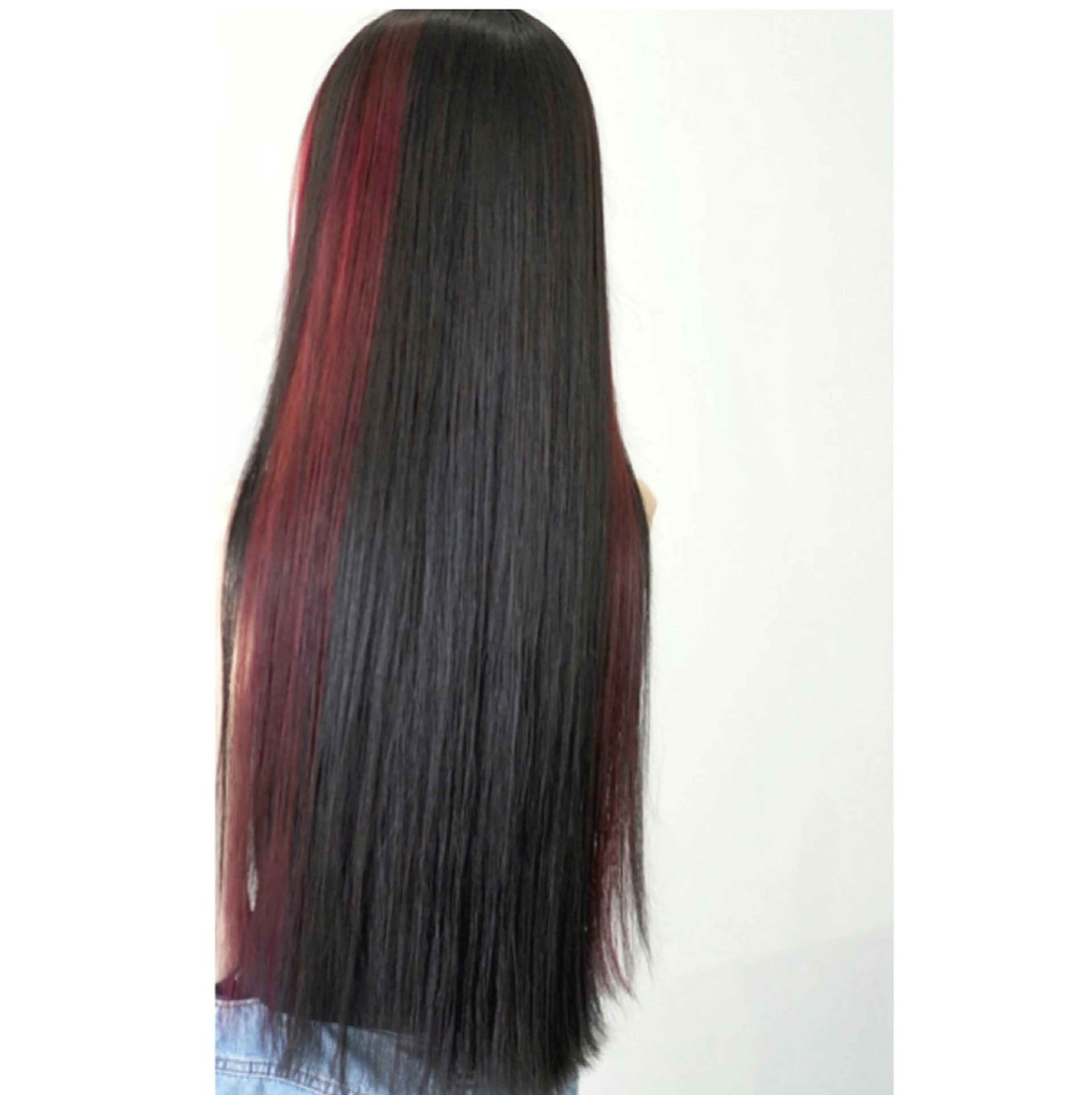 ロング カラー ブリーチ ケアブリーチ ハイライトカラー レッドカラー ハイライト 中島 剛のヘアスタイル