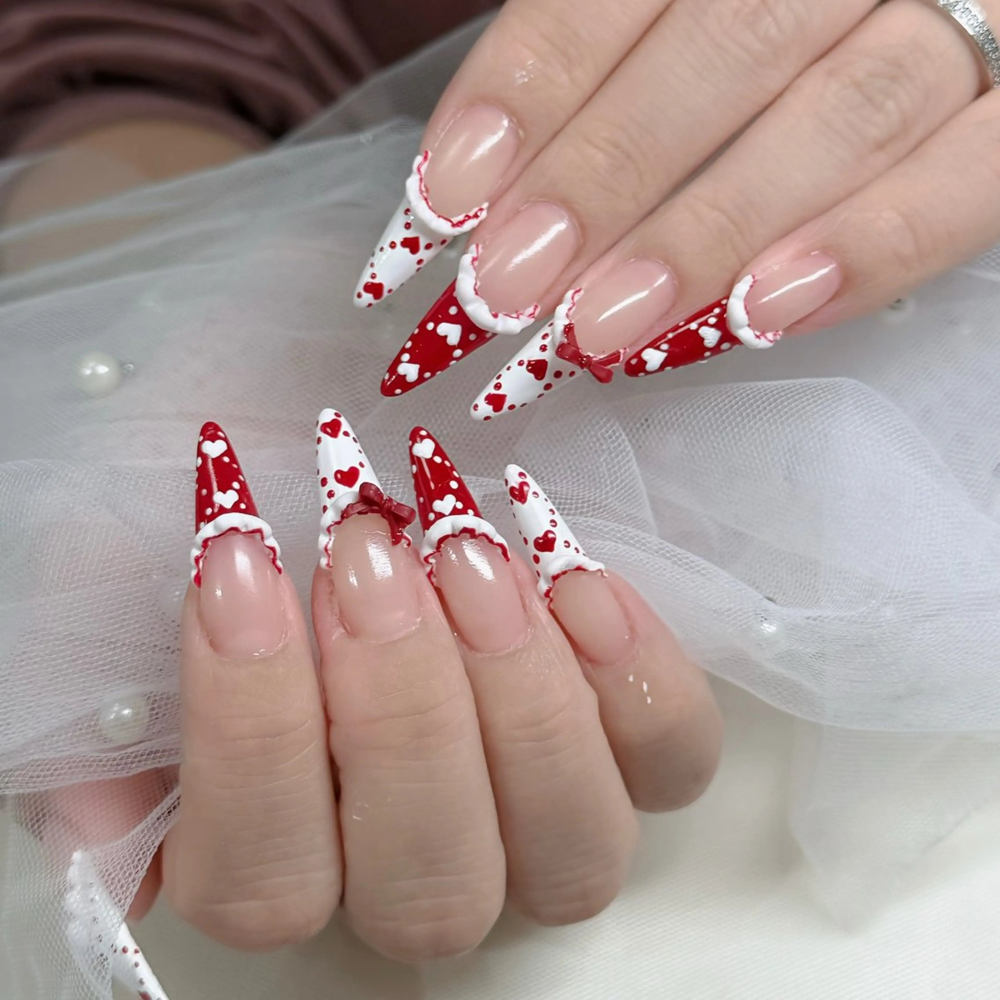 ネイル フットネイル フレンチネイル グラデーション 韓国ネイル ロングネイル ハンドネイル Hani Nail Salonのネイルデザイン