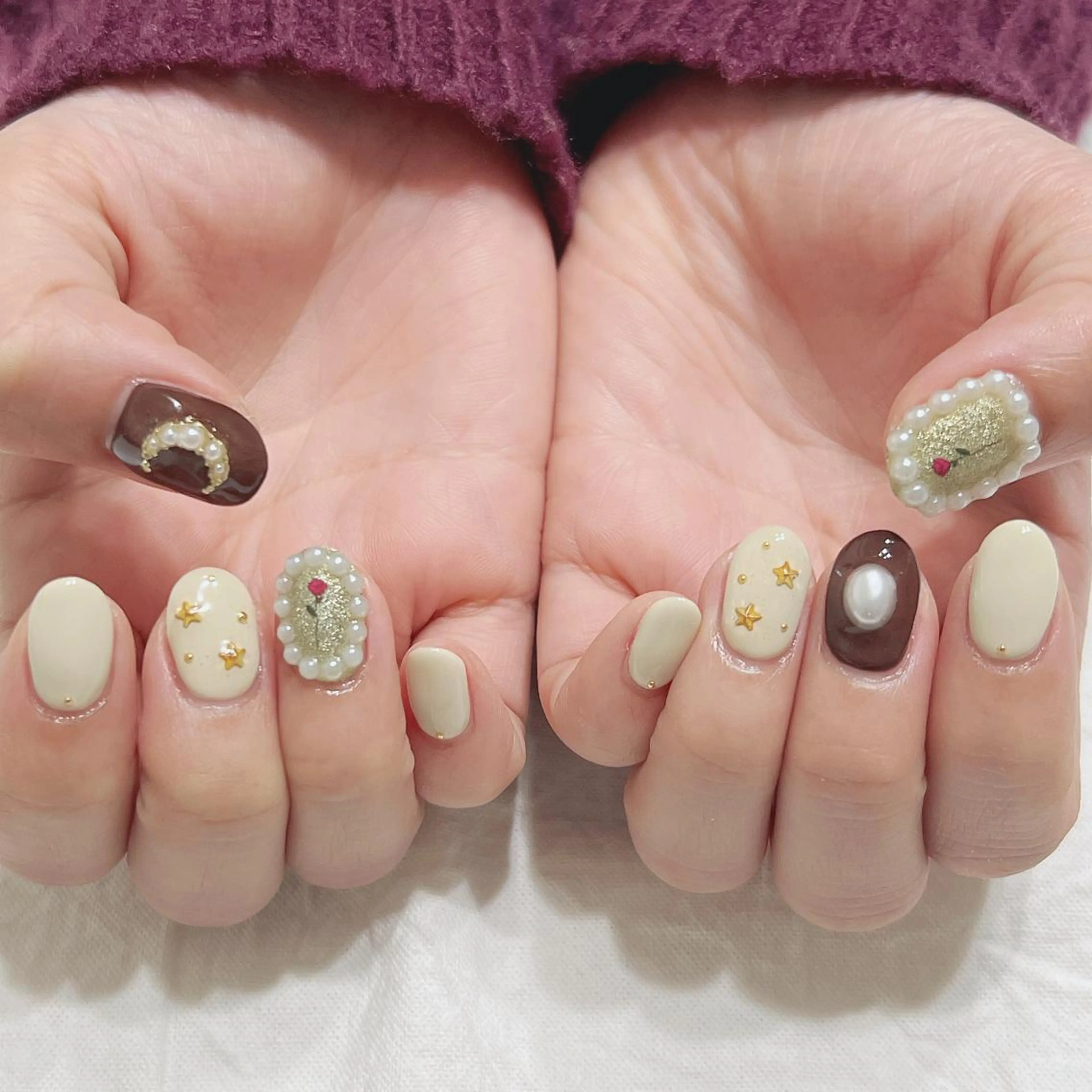 ネイル ホワイト ハンドネイル peaberry nailのネイルデザイン