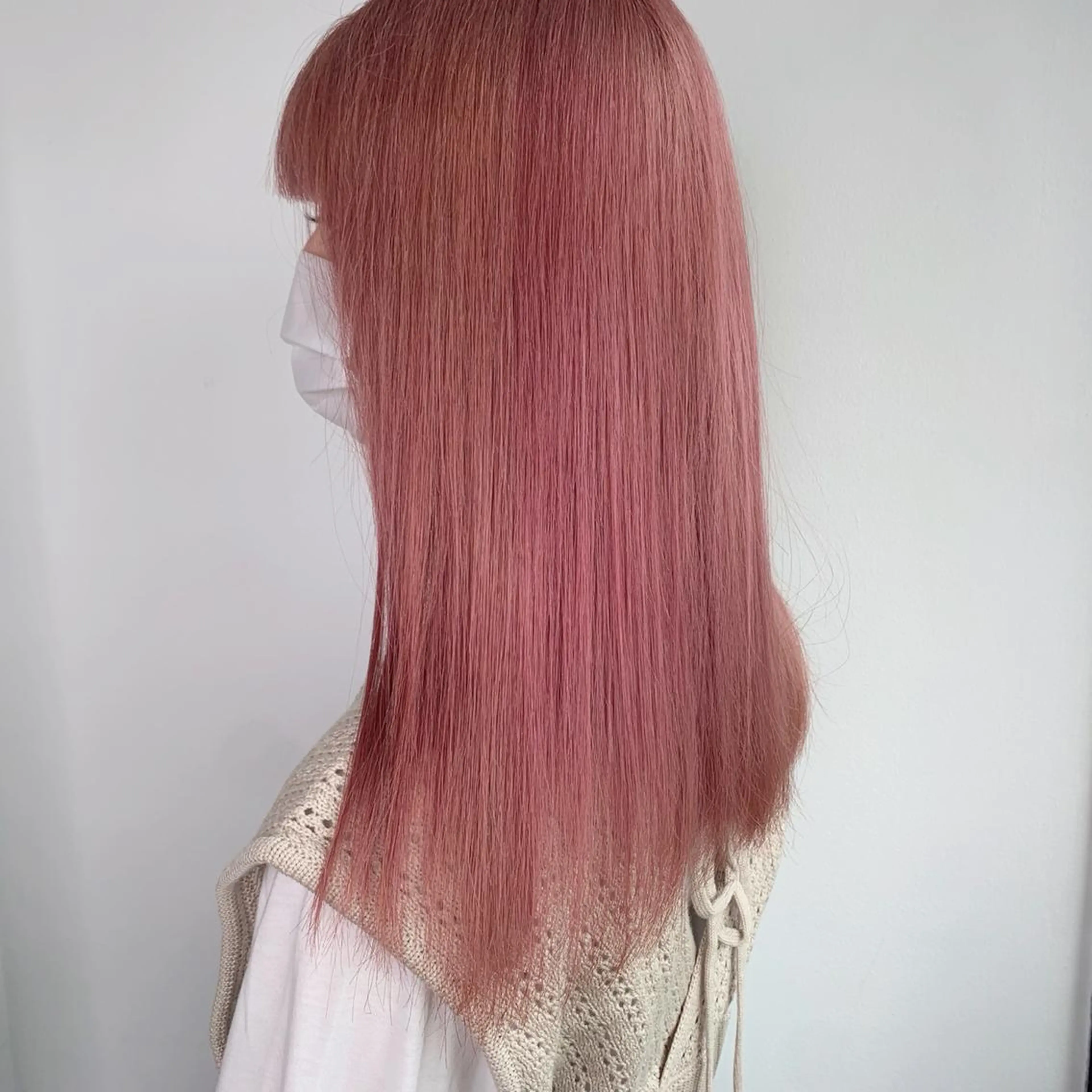 セミロング カラー ピンクカラー ✅ケアブリーチ✅ トヨオカ ノブヒデのヘアスタイル