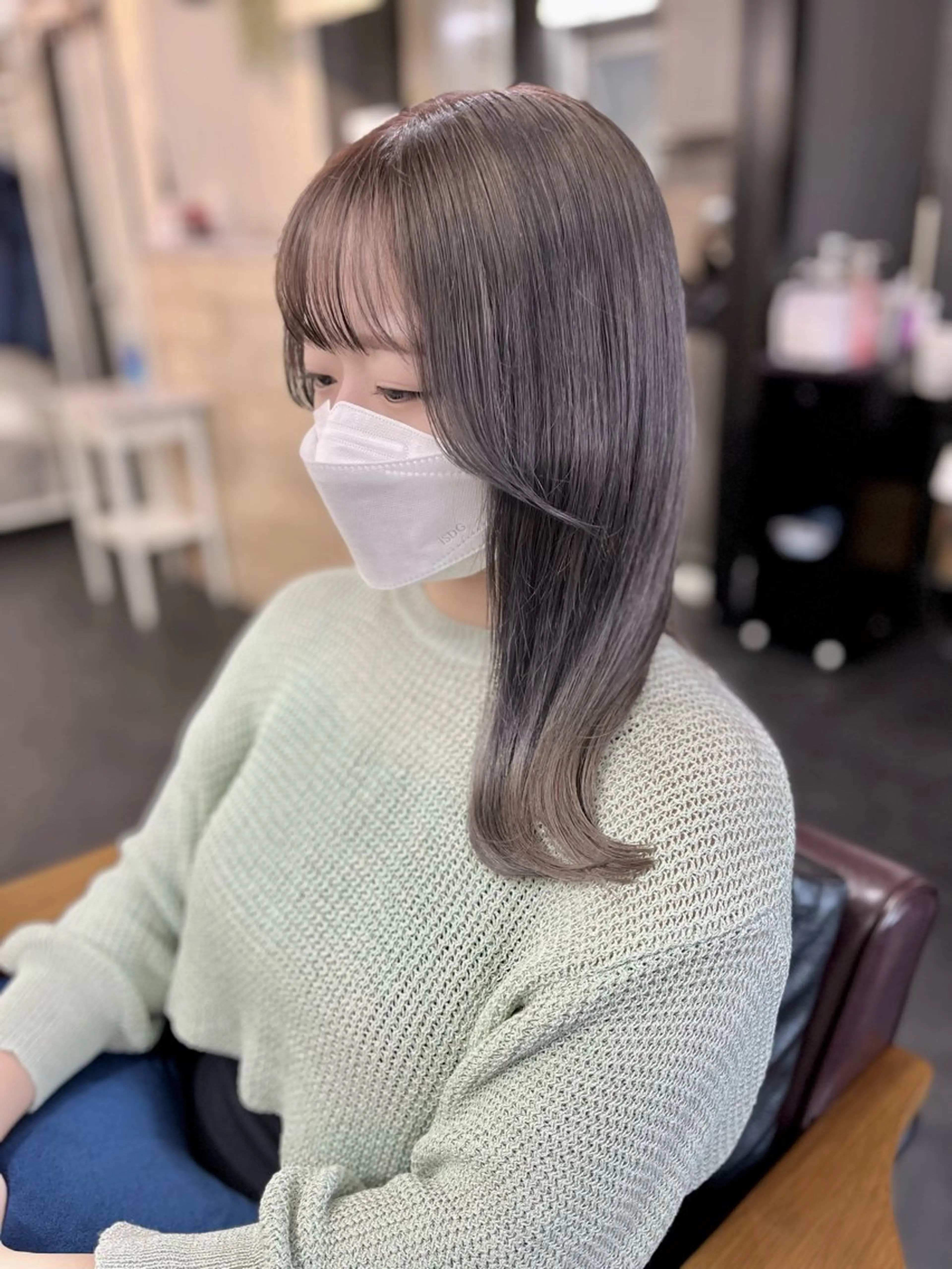 セミロング カラー オリーブグレー ヘアカラー トリートメント 後藤 ユウキ/髪質改善🫧のヘアスタイル