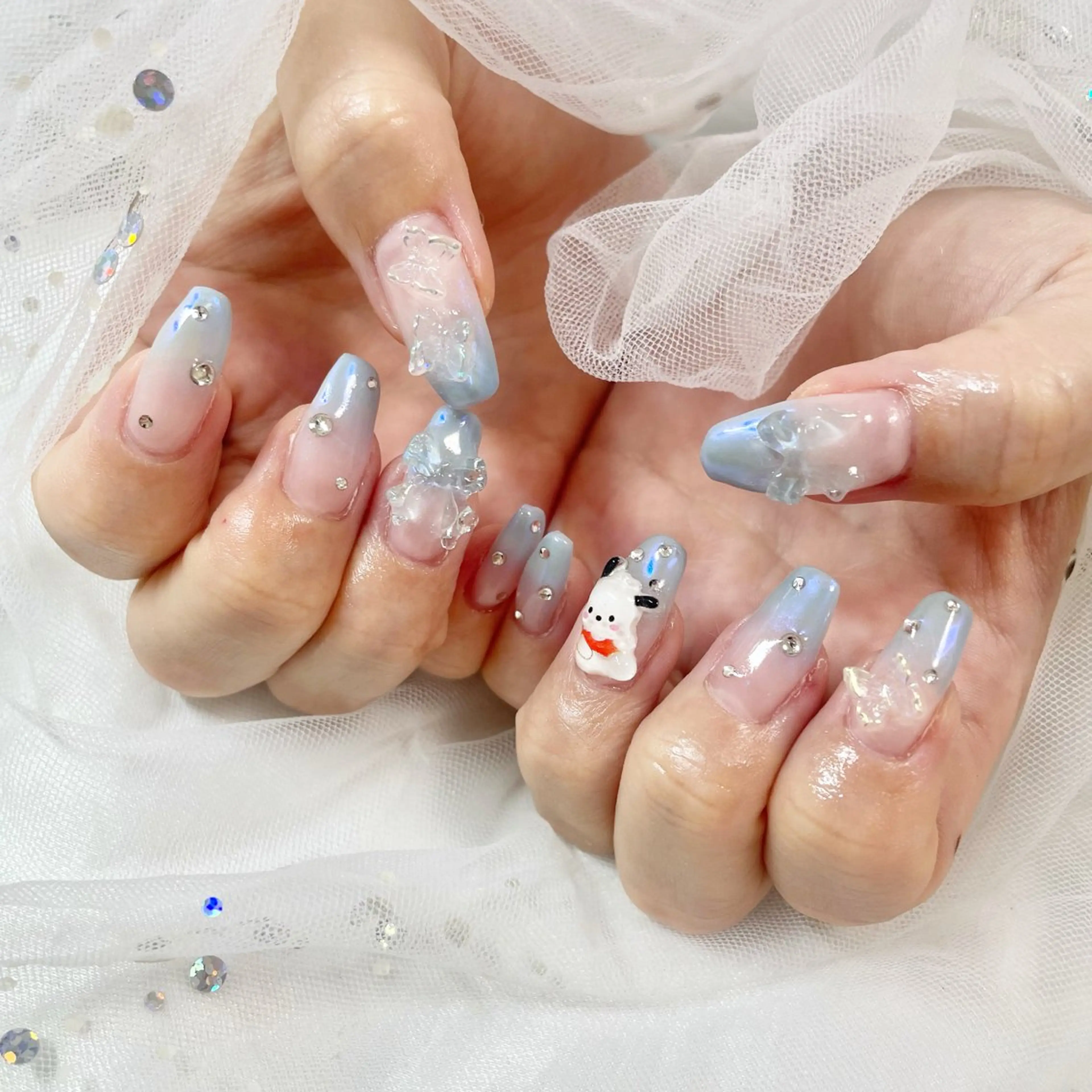 ネイル オーロラネイル 夏ネイル 🎀AYAKO 🎀中韓ネイルのネイルデザイン