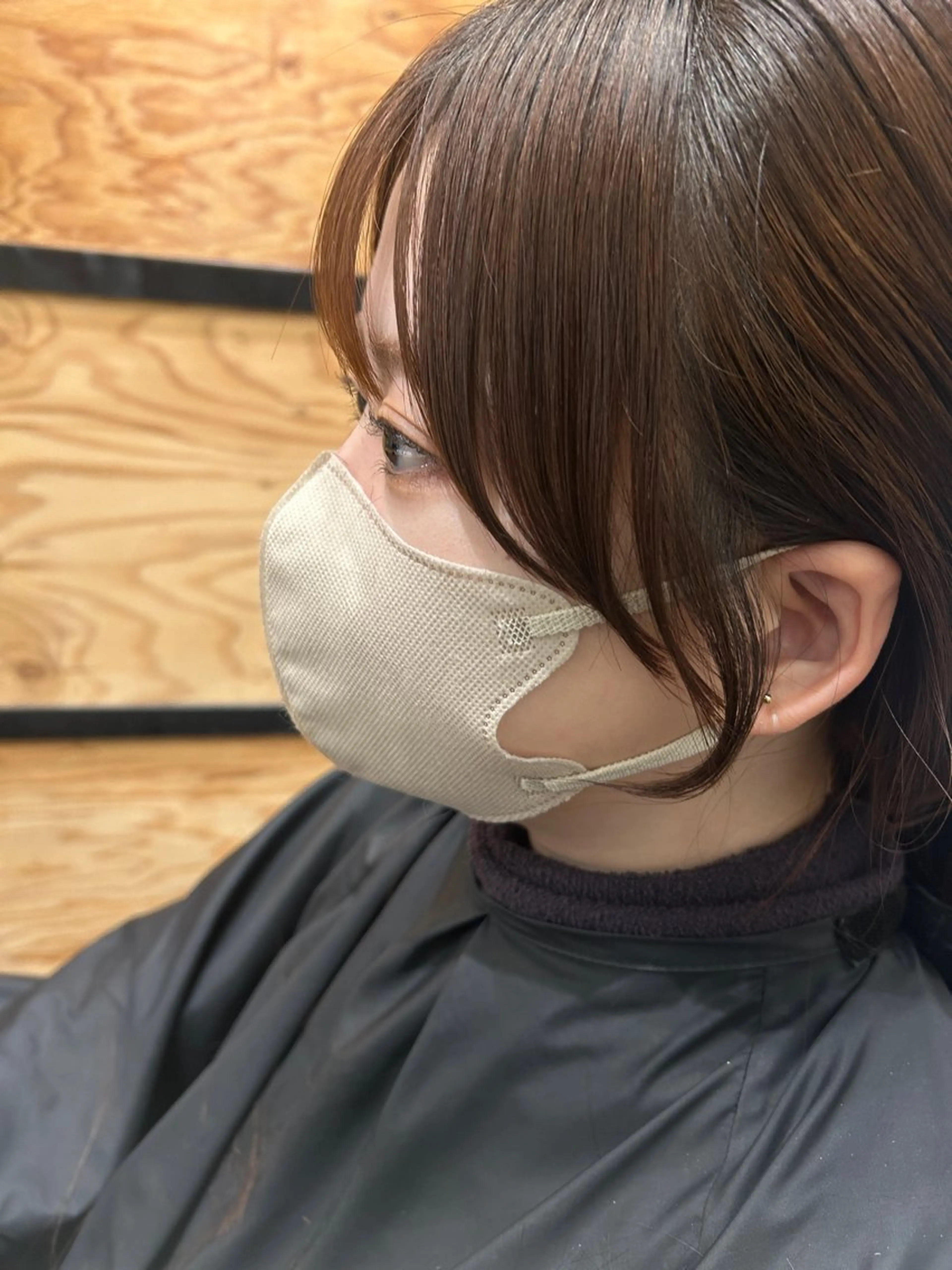 ミディアム カラー カット 久木原 ゆりのヘアスタイル