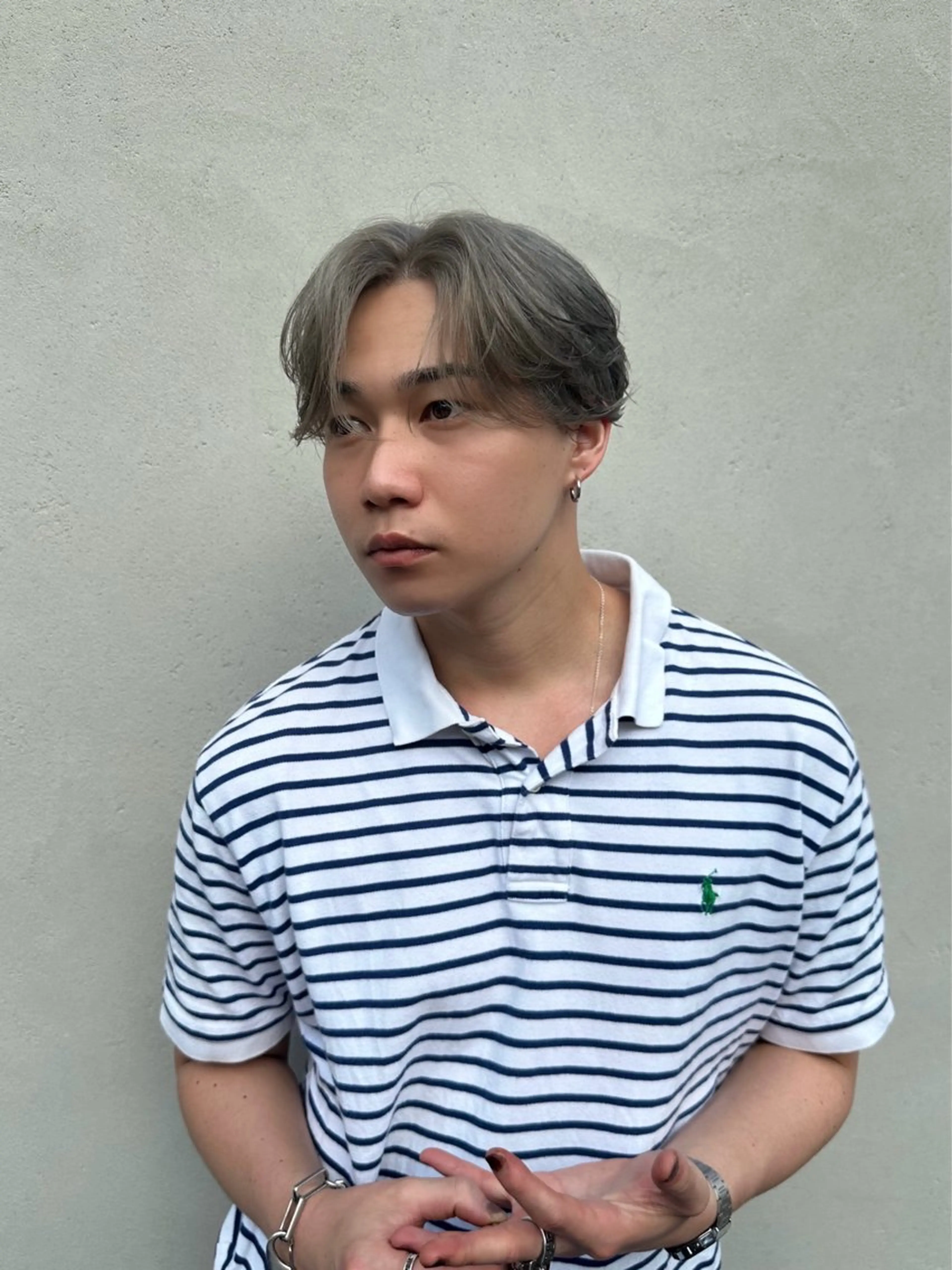 ミディアム メンズ メンズブリーチ センターパート 💈原宿指名No.1 センターパート💈のヘアスタイル