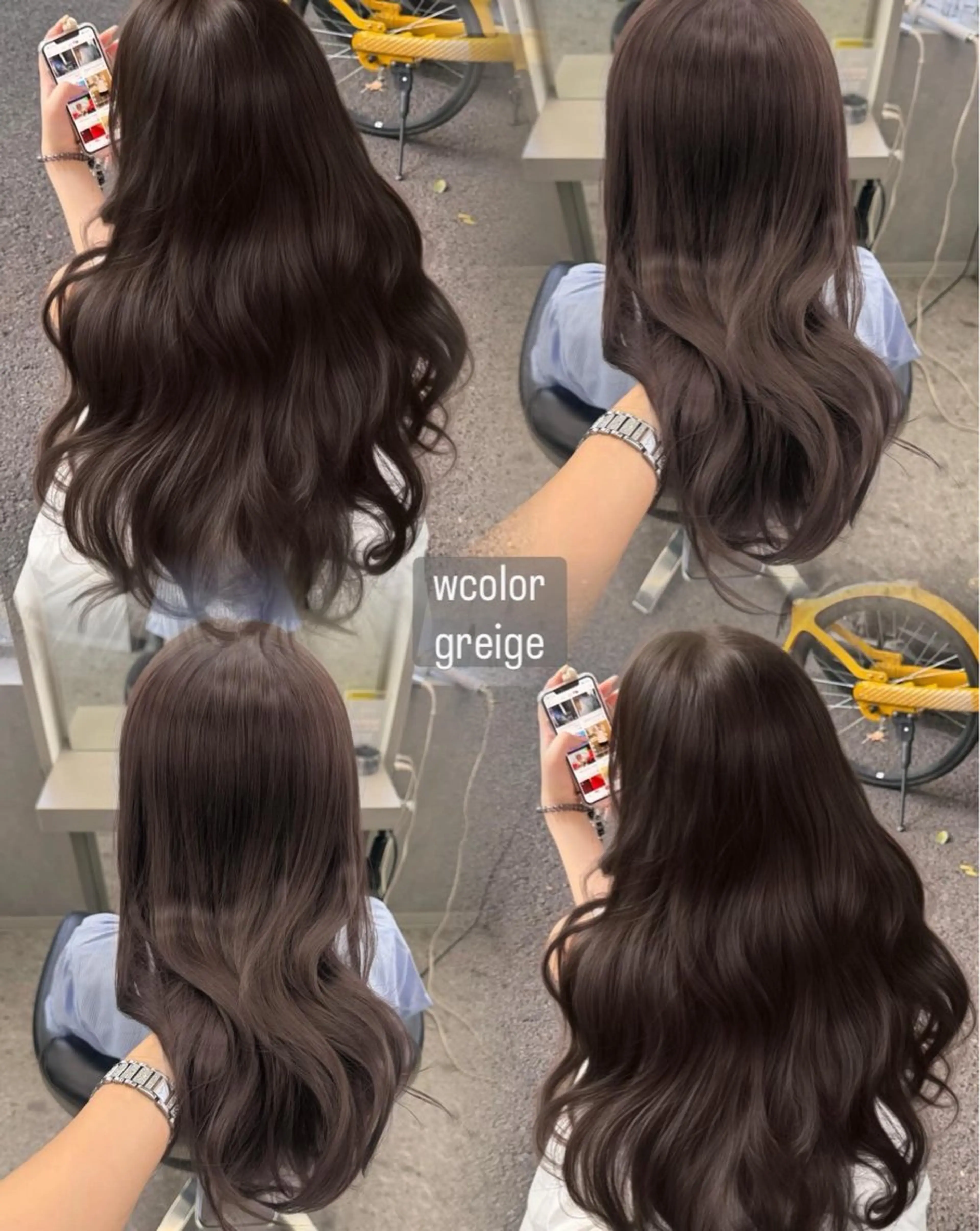 ロング カラー ブリーチ グレージュ ブリーチなしカラー ヘアカラー iwao seiraのヘアスタイル