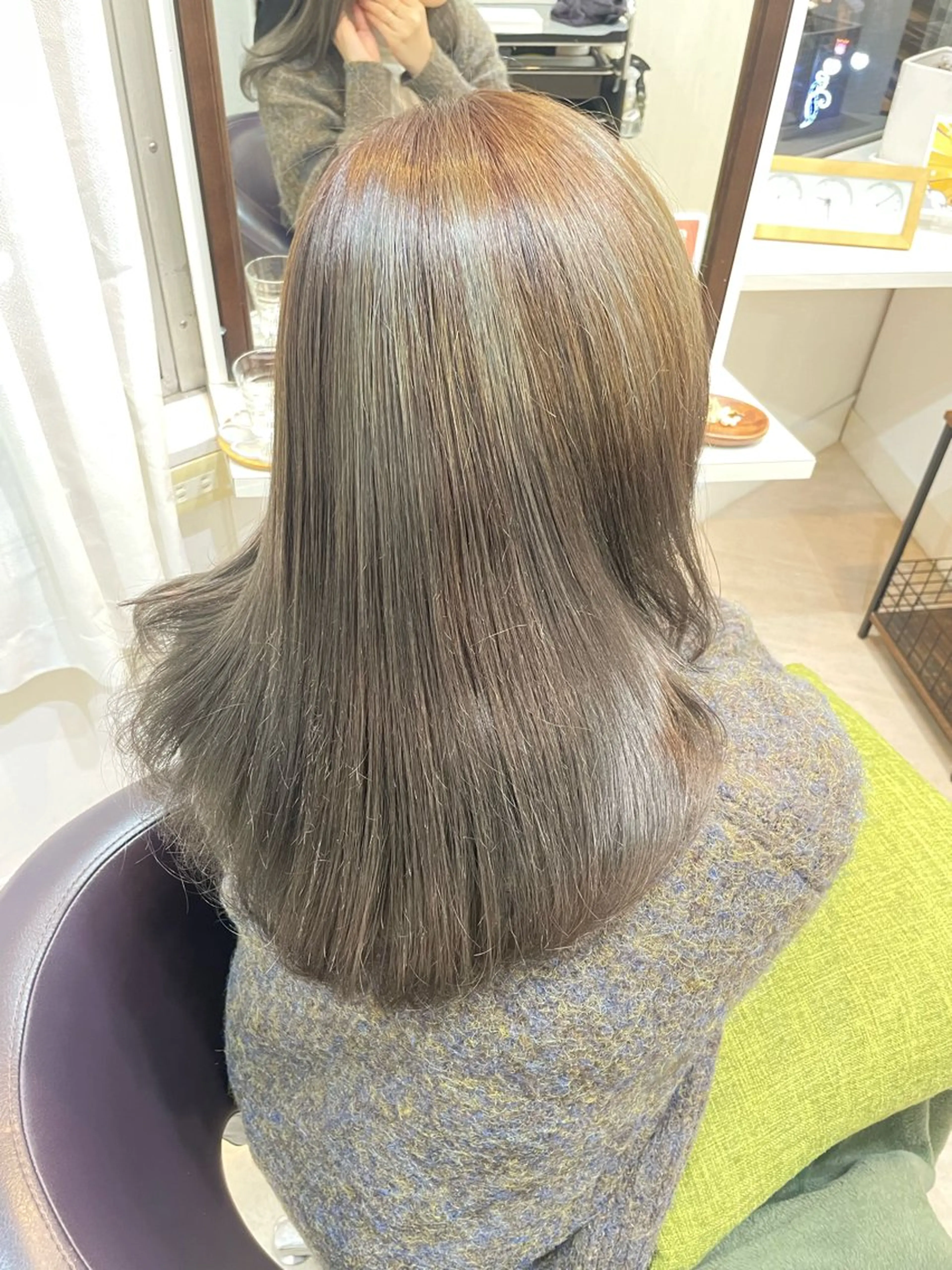 ロング カラー グレージュ オリーブグレージュ オリーブグレー 🫧arisa🫧 レイヤー/アレンジのヘアスタイル