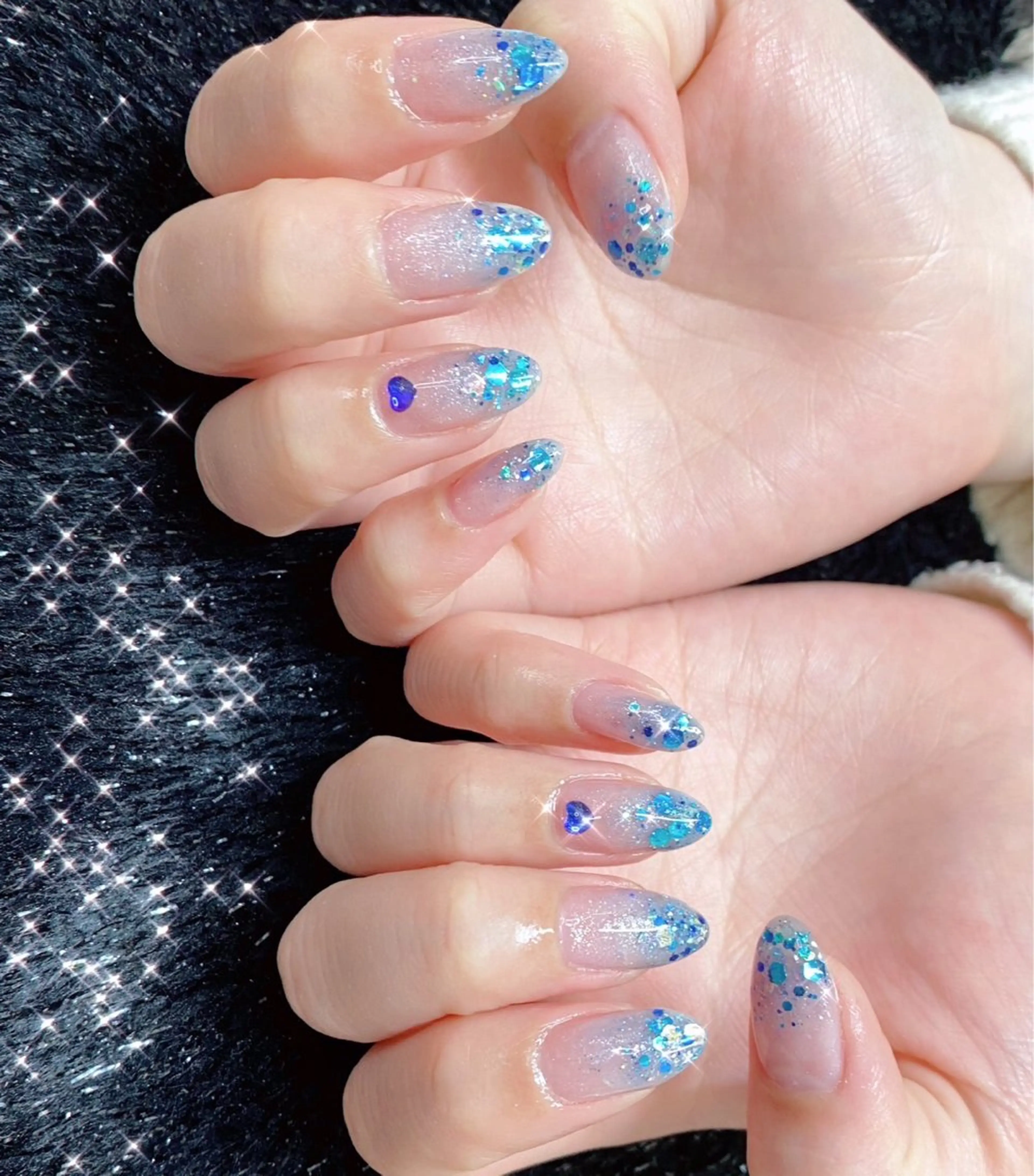 ネイル フレンチネイル ジェルネイル ガラスフレンチ グラデーション 韓国ネイル 大門浜松町 ネイルのネイルデザイン