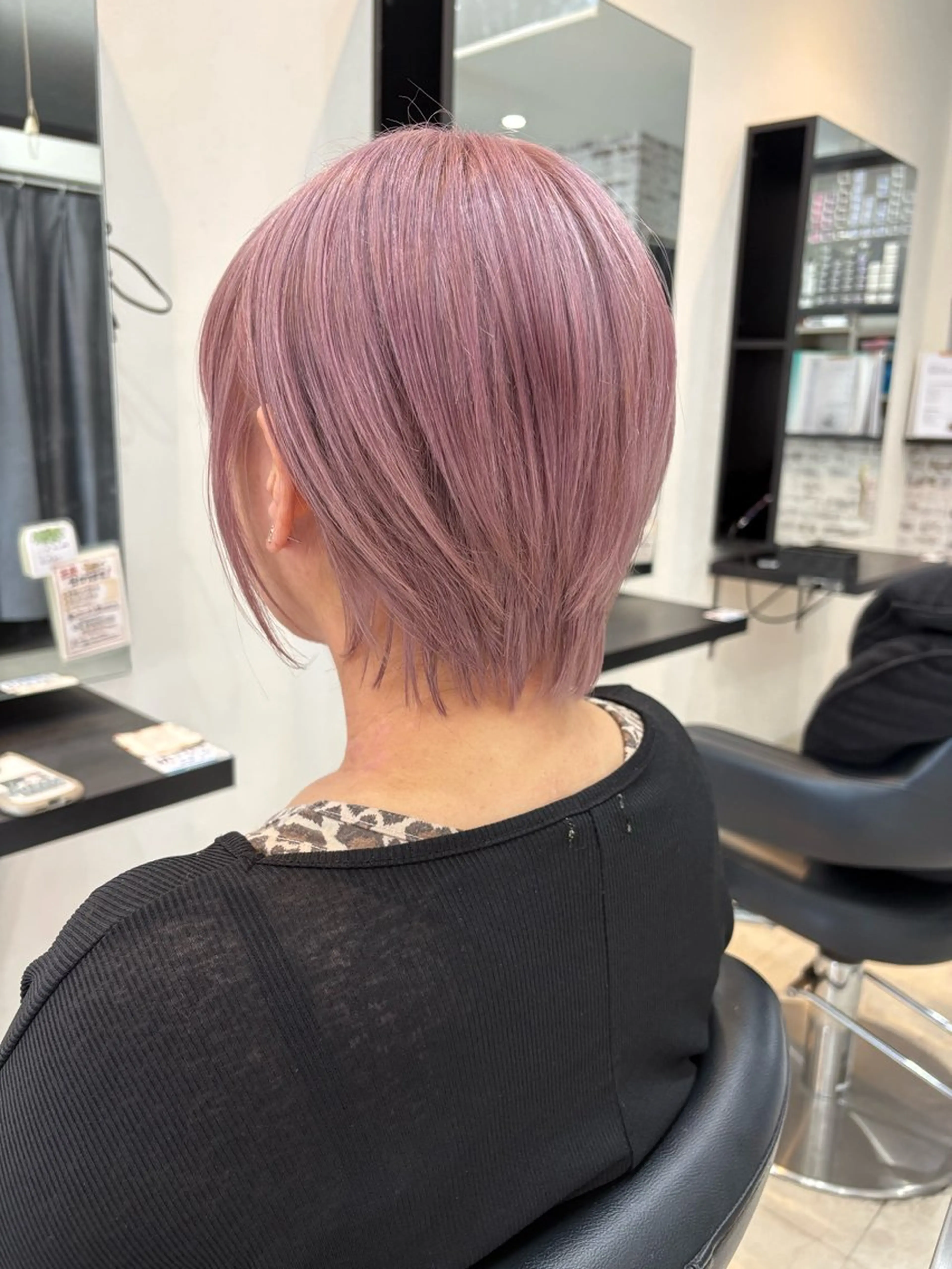 ショート カラー ブリーチ ピンクカラー カット ヘアカラー 美容室シャルム⭐️ 清水 勇希🩷のヘアスタイル
