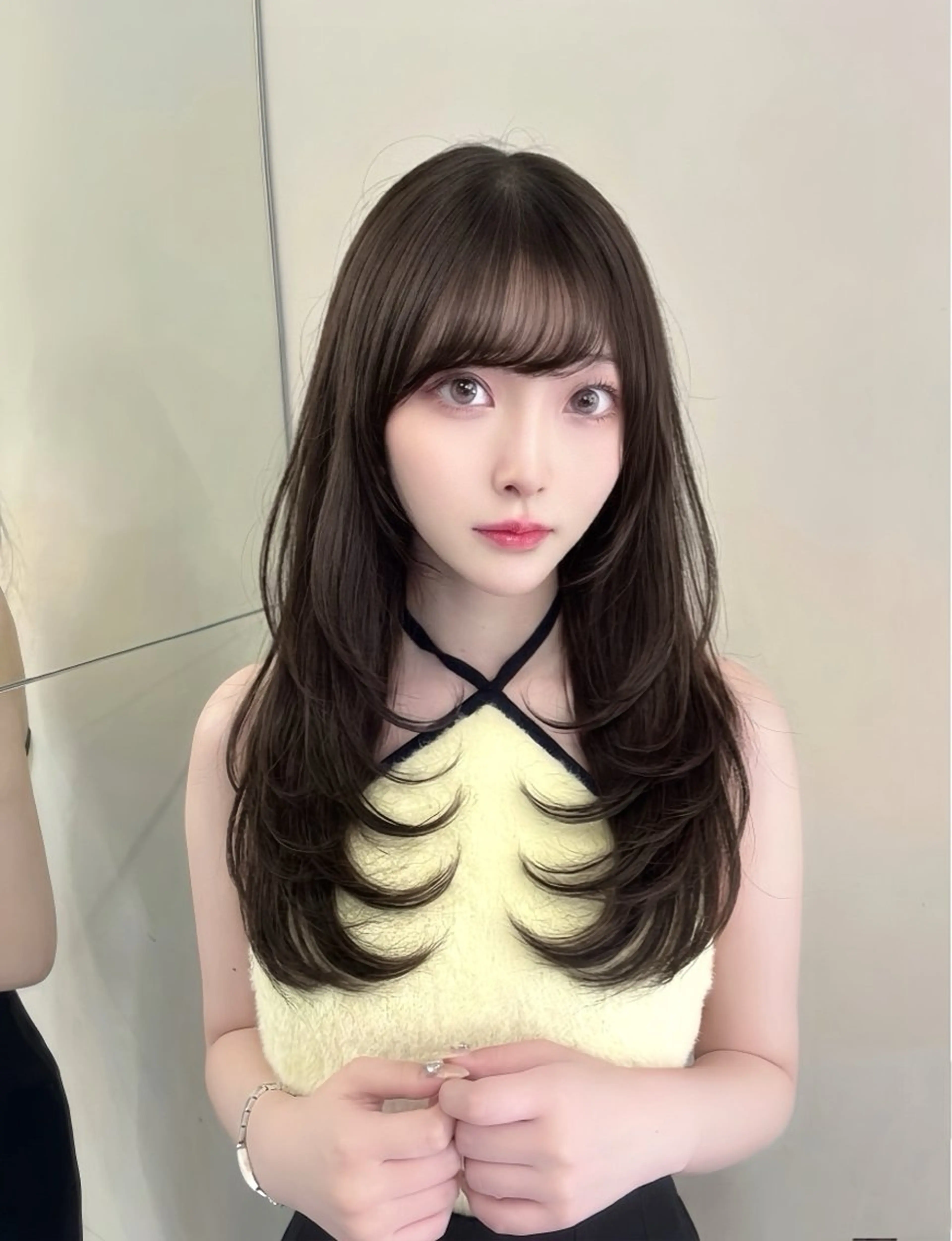 ロング カラー カット ヘアカラー トリートメント レイヤー/髪質改善 /透け感カラー/艶髪のヘアスタイル