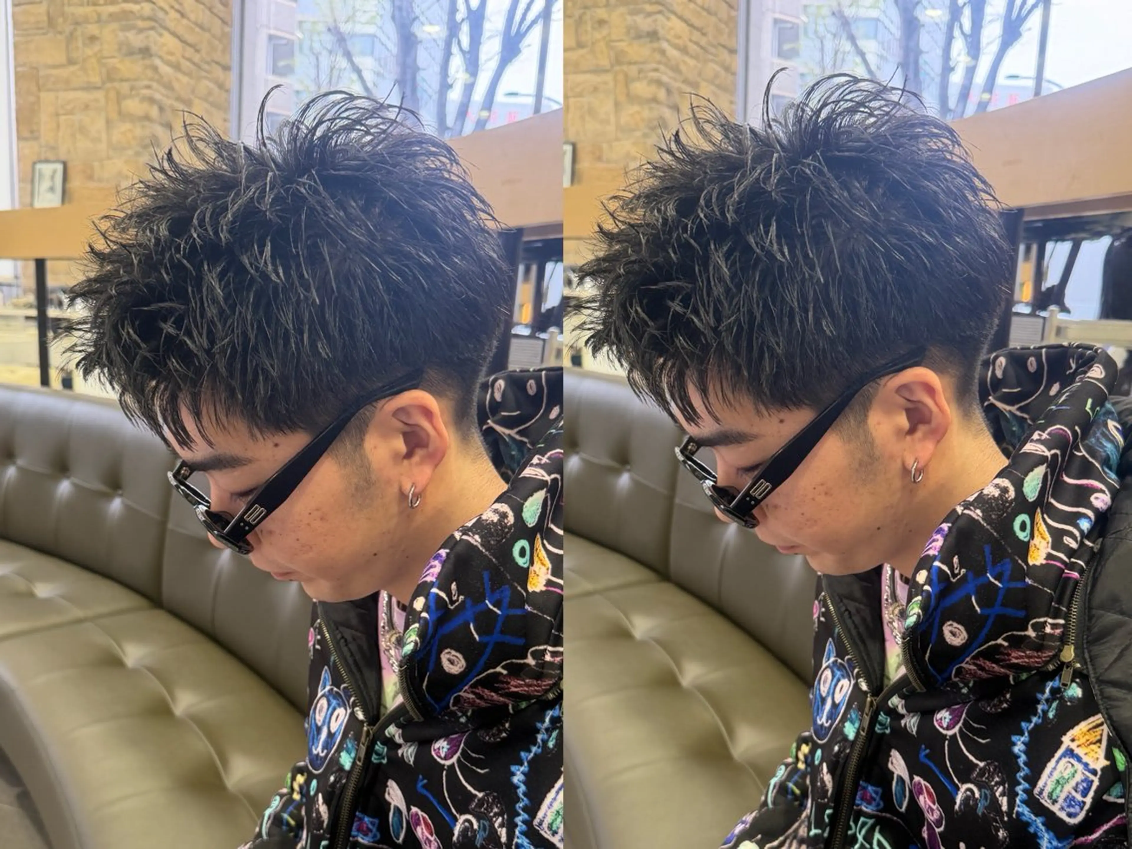 ショート メンズ シャドウパーマ/ピン パーマ/だいじゅのヘアスタイル