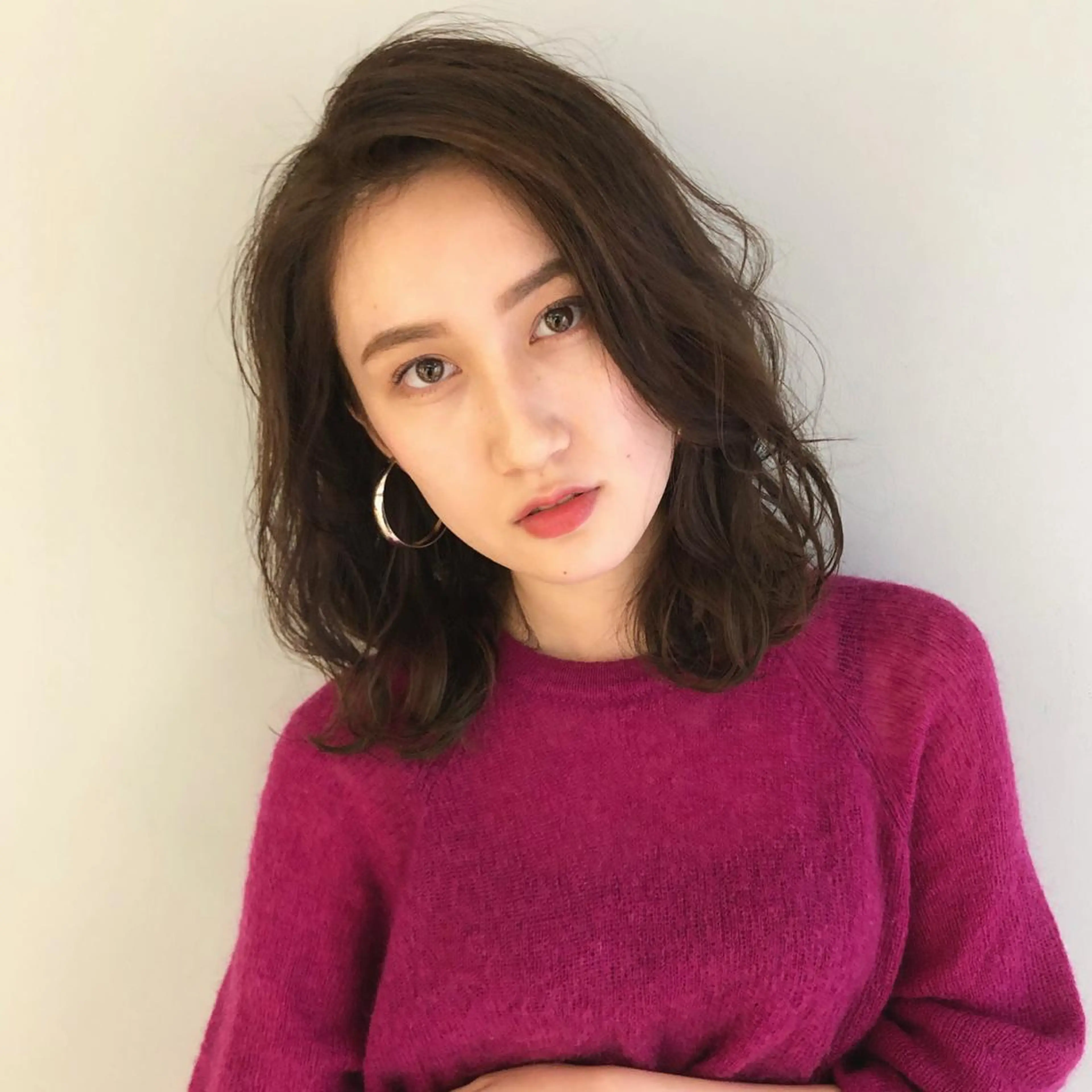 セミロング カラー パーマ ヘアアレンジ ベージュカラー レイヤーカット 酸性縮毛矯正のプロ 杉山玲介のヘアスタイル