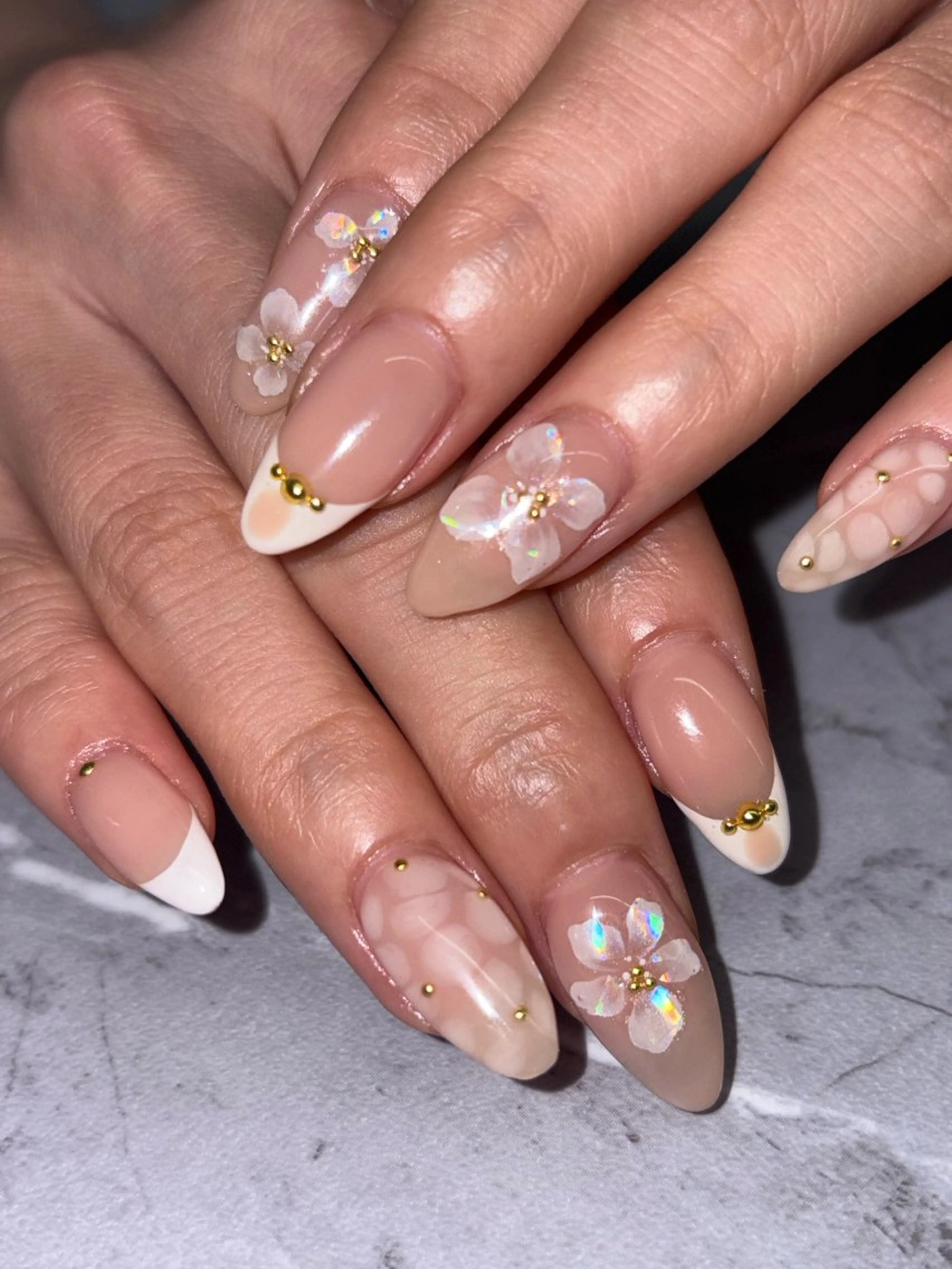 ネイル 持ち込み 【UNE.】 長さだしフィルインのネイルデザイン