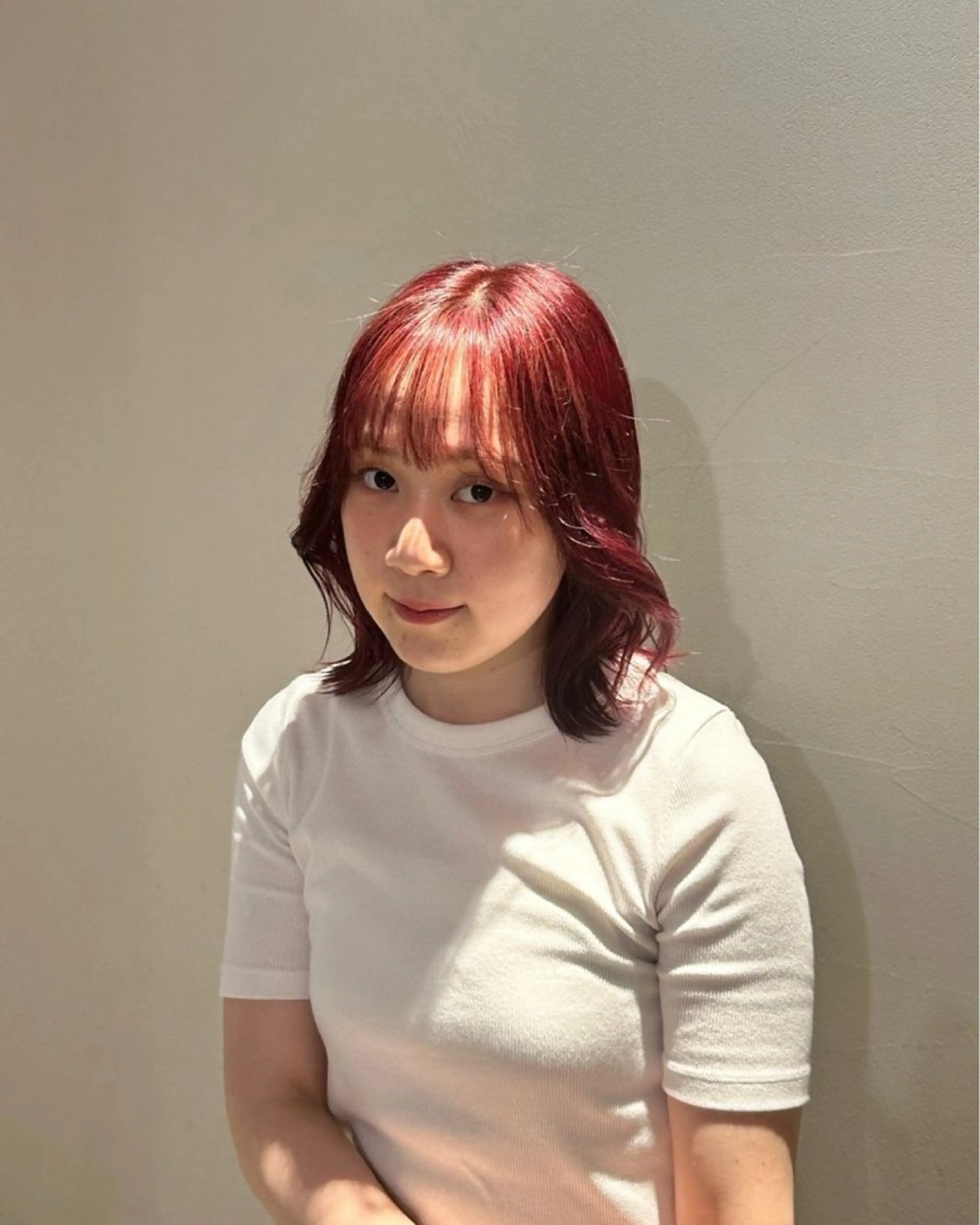 ミディアム カラー カット ヘアカラー あゆみ︎︎✮／ 暖色カラー／レイヤーのヘアスタイル