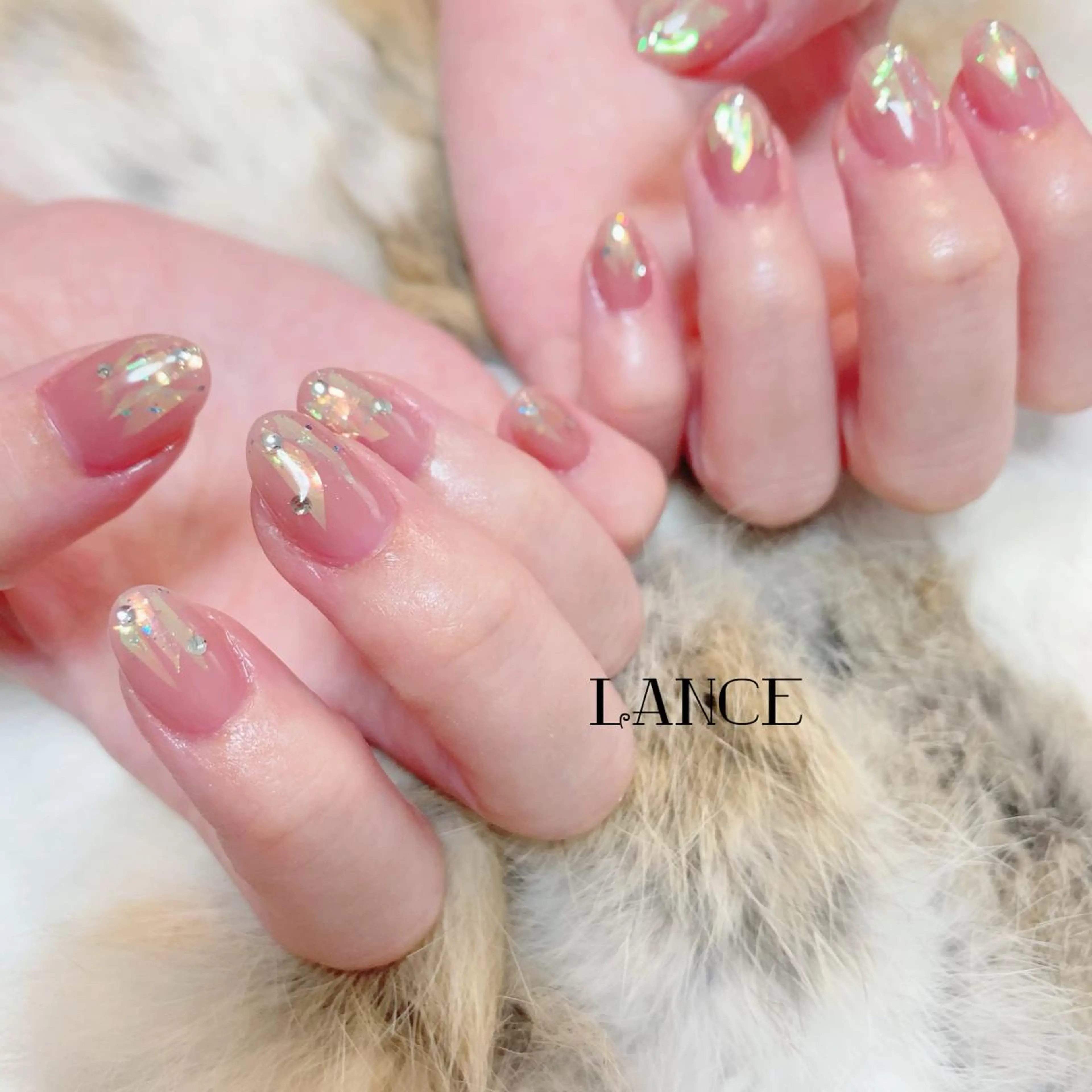 ミディアム ネイル オーロラネイル フットネイル フレンチネイル ミラーネイル ニュアンスネイル Lance nailのネイルデザイン