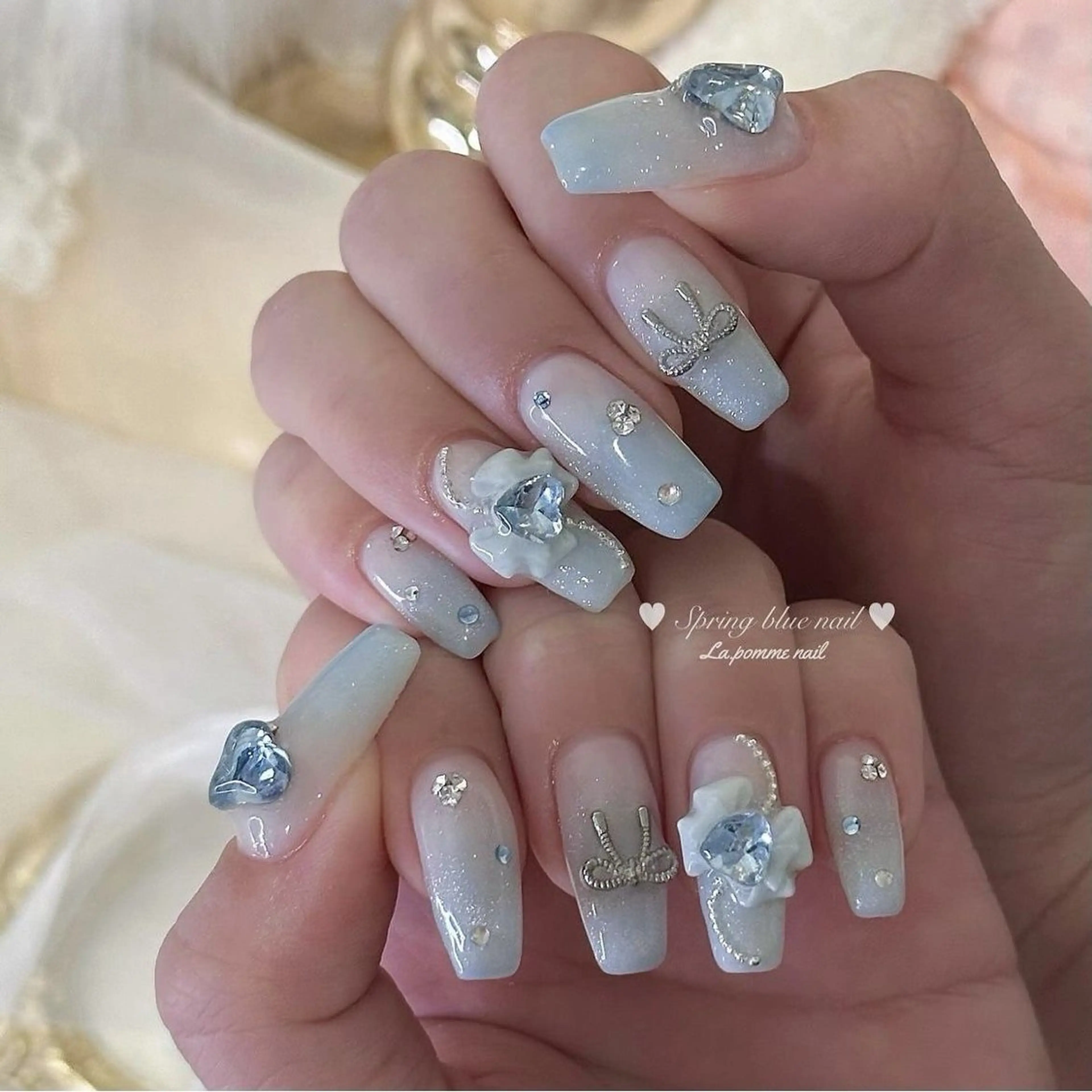 ネイル マグネットネイル ピンク ネイルチップ 冬ネイル Lee Nailsのネイルデザイン