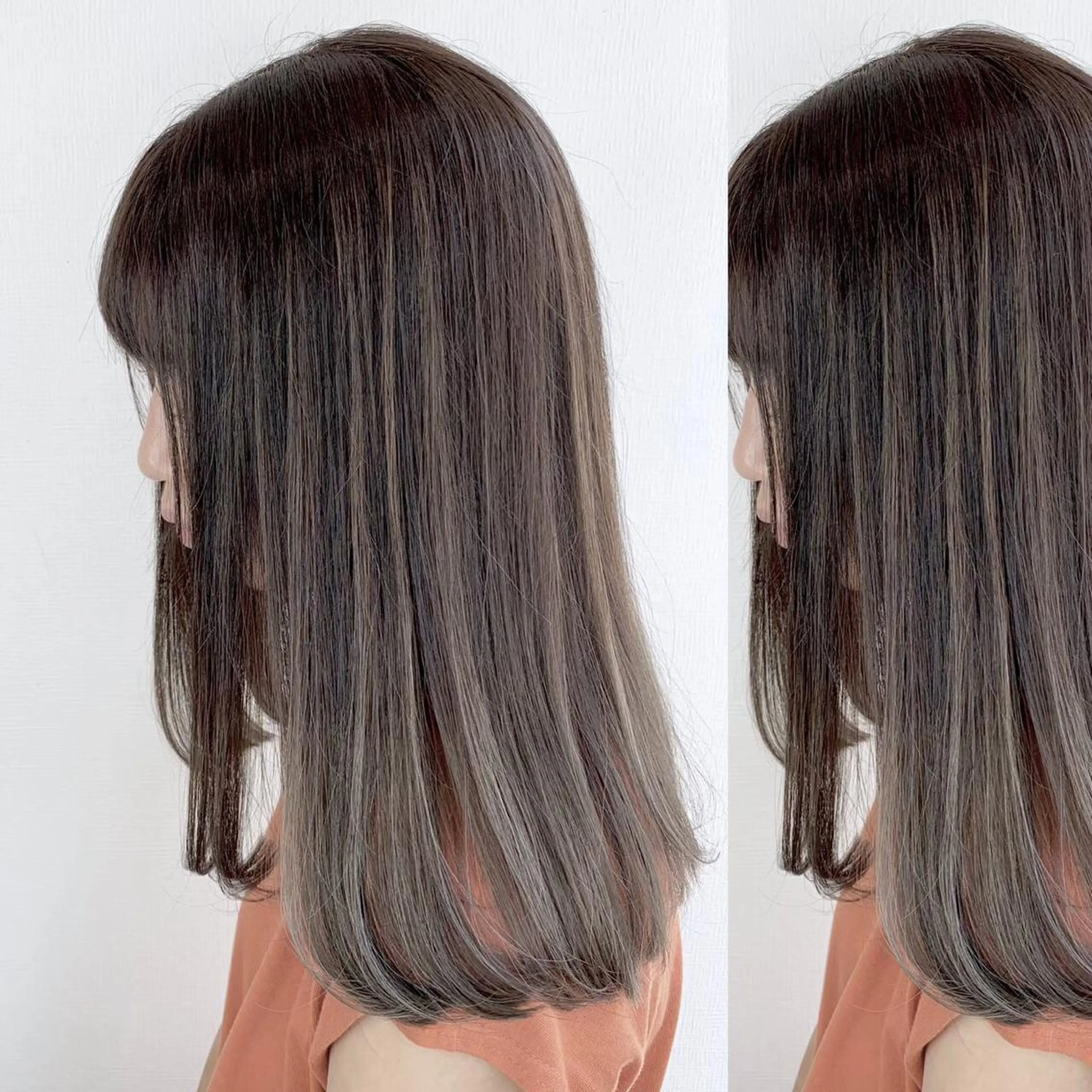 ロング カラー JuNブリーチに 縮毛矯正するプロのヘアスタイル