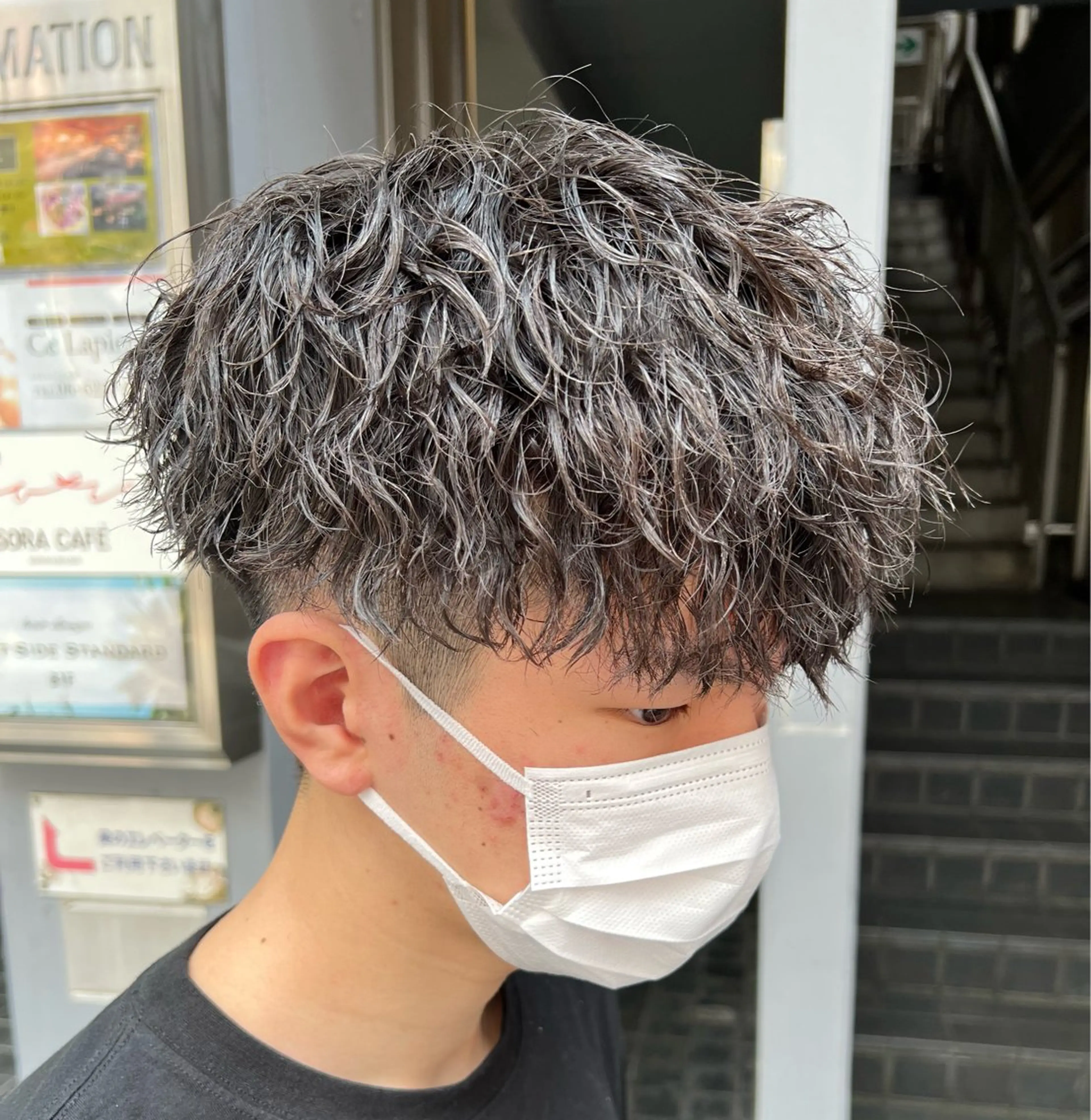 ショート パーマ メンズ カット パーマ 中野 雅人のヘアスタイル