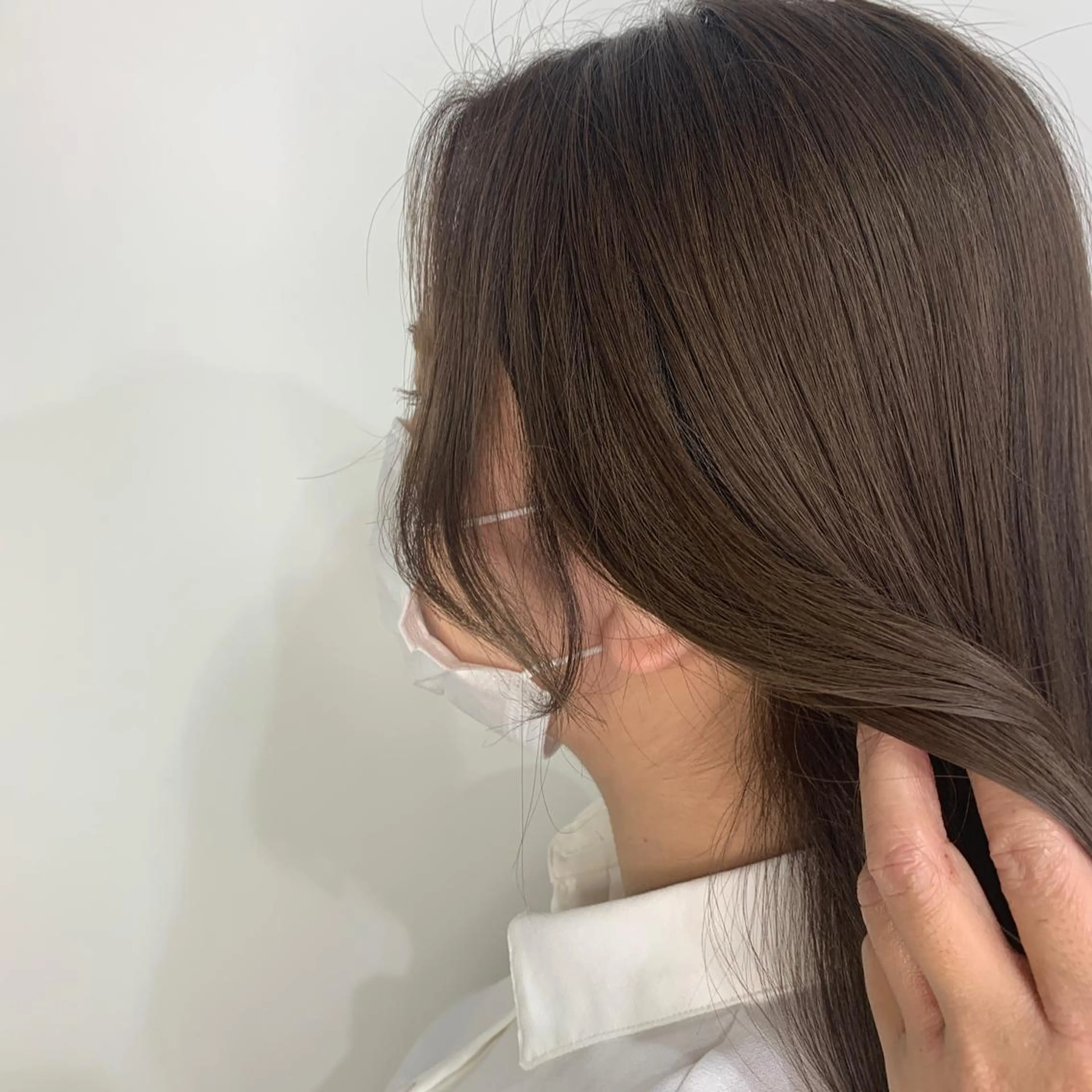 ミディアム 韓国風ヘア おくれ毛 HARUKA韓国ヘア /Luana梅田のヘアスタイル