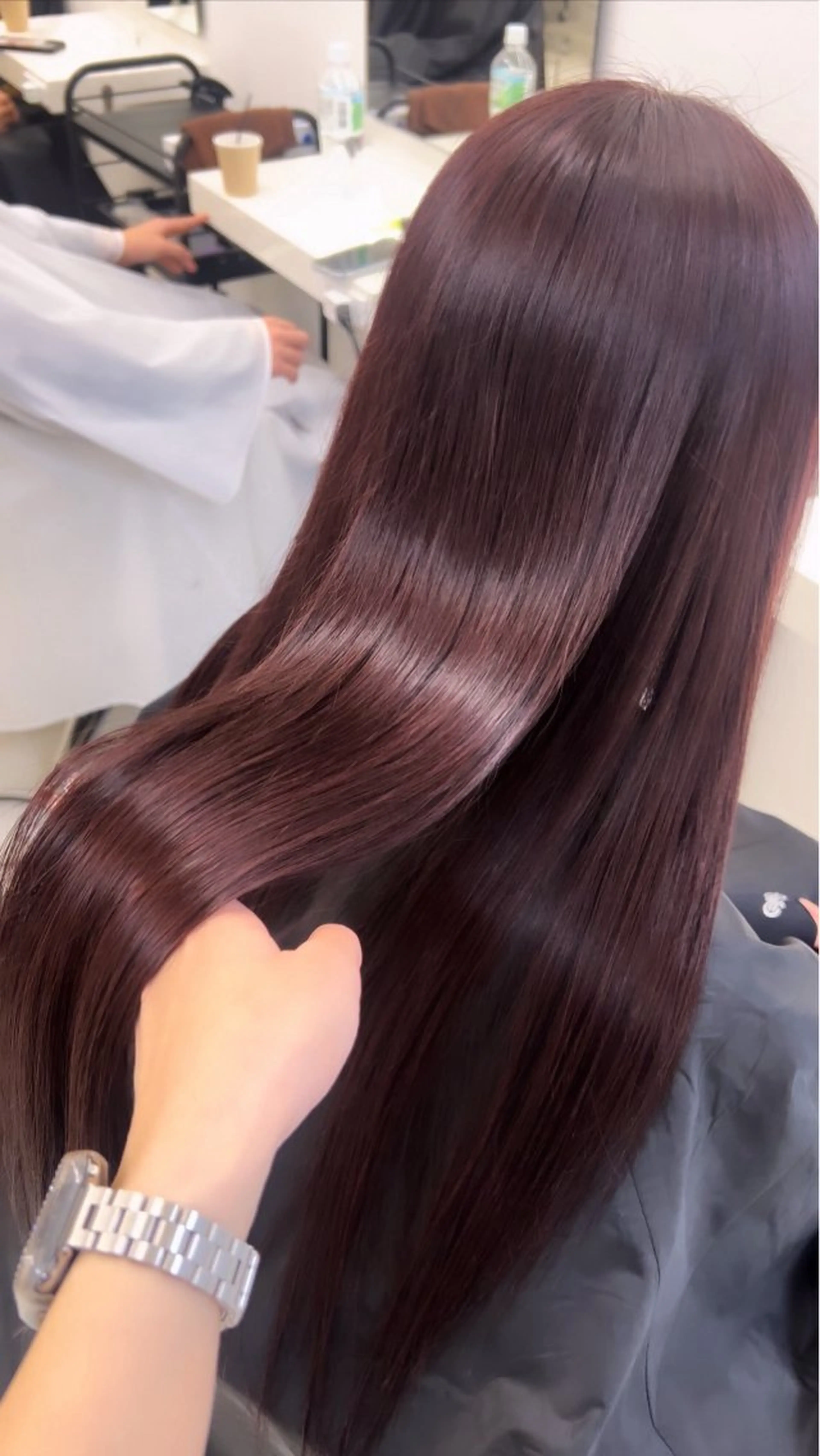 ロング カラー リコ ハッシュカット 韓国レイヤーのヘアスタイル