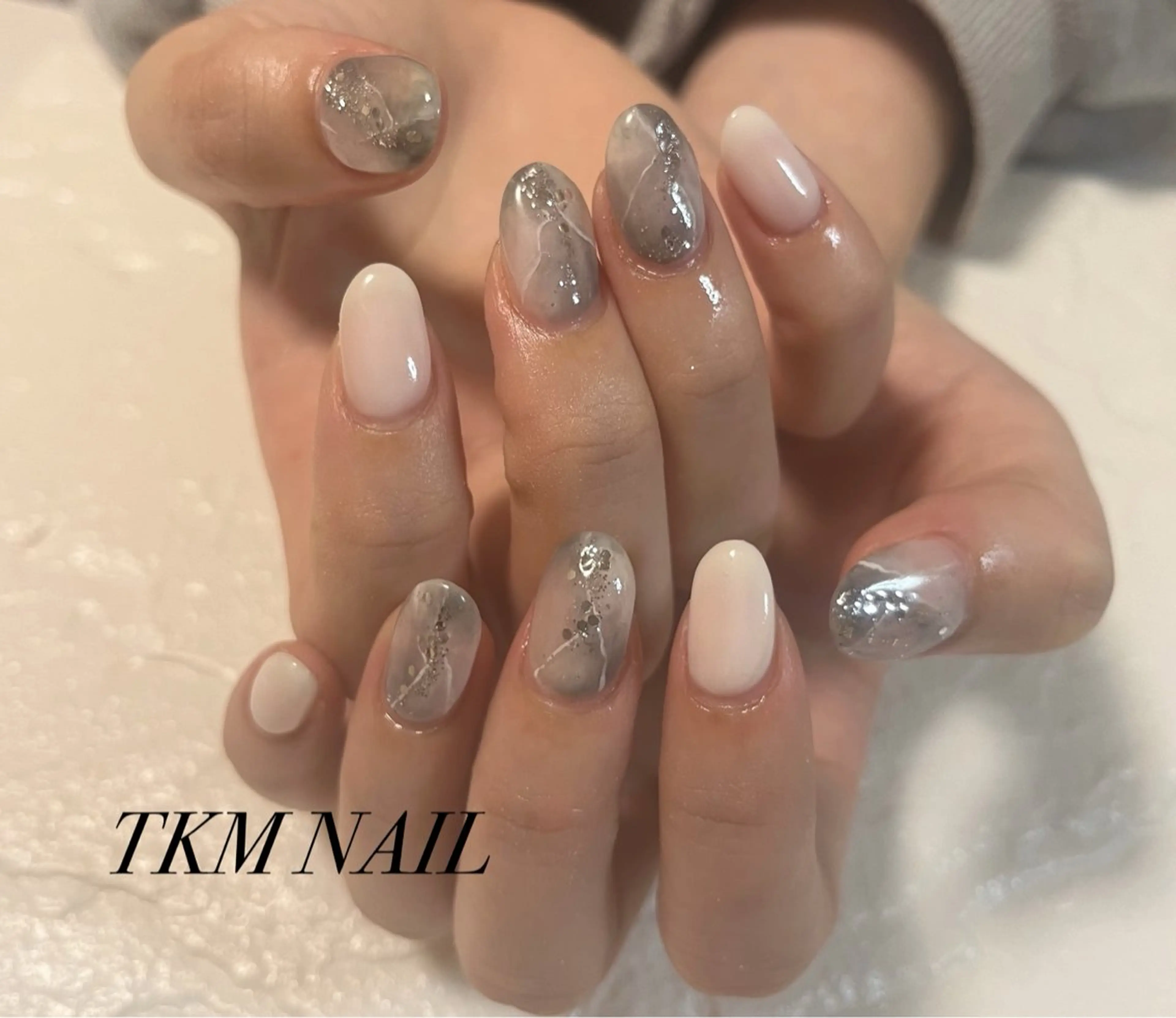 ネイル 大理石ネイル(マーブル) シンプルネイル ______ TKM  NAILのネイルデザイン