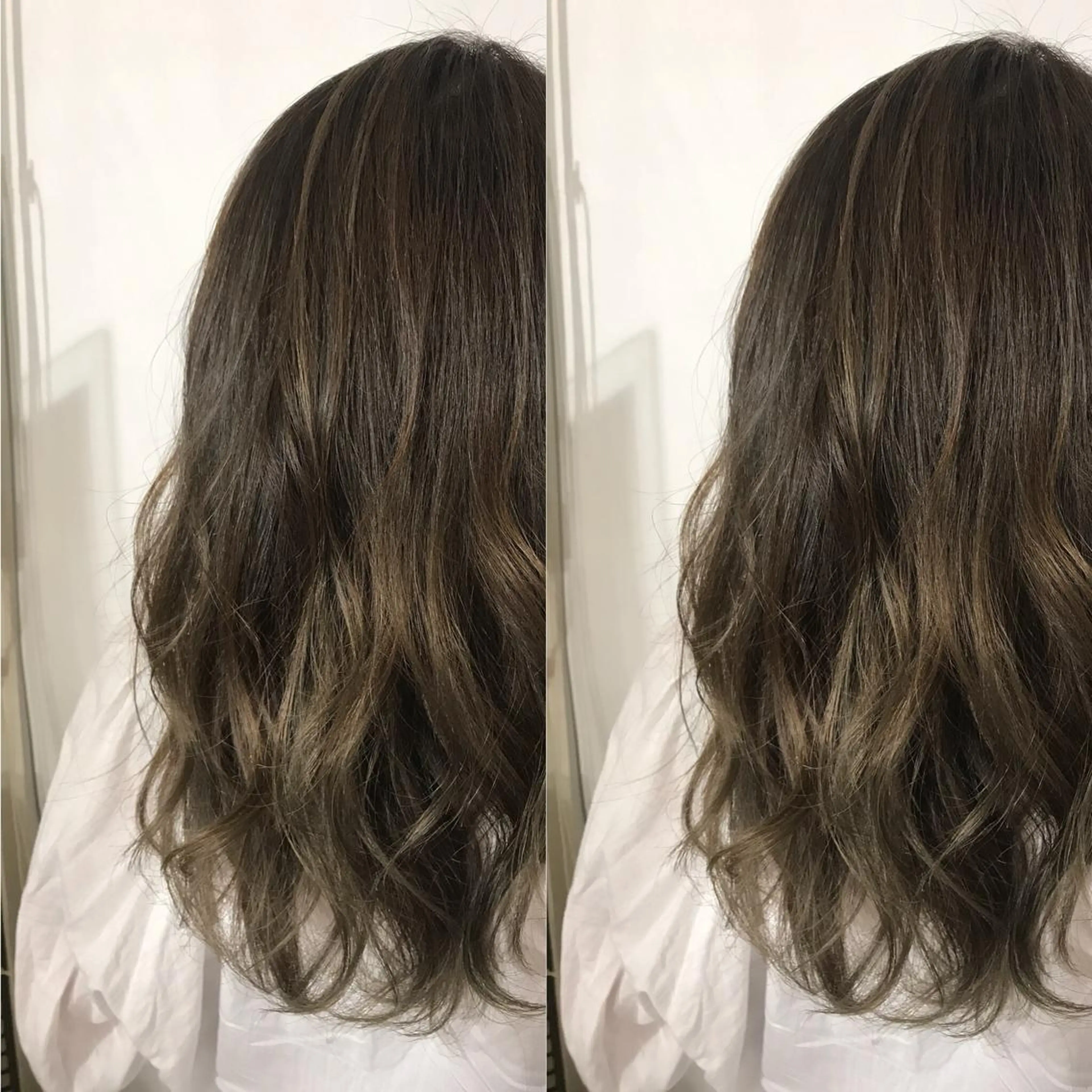 セミロング カラー グラデーションカラー ハイライトカラー ハイライト 小栗 麻衣のヘアスタイル