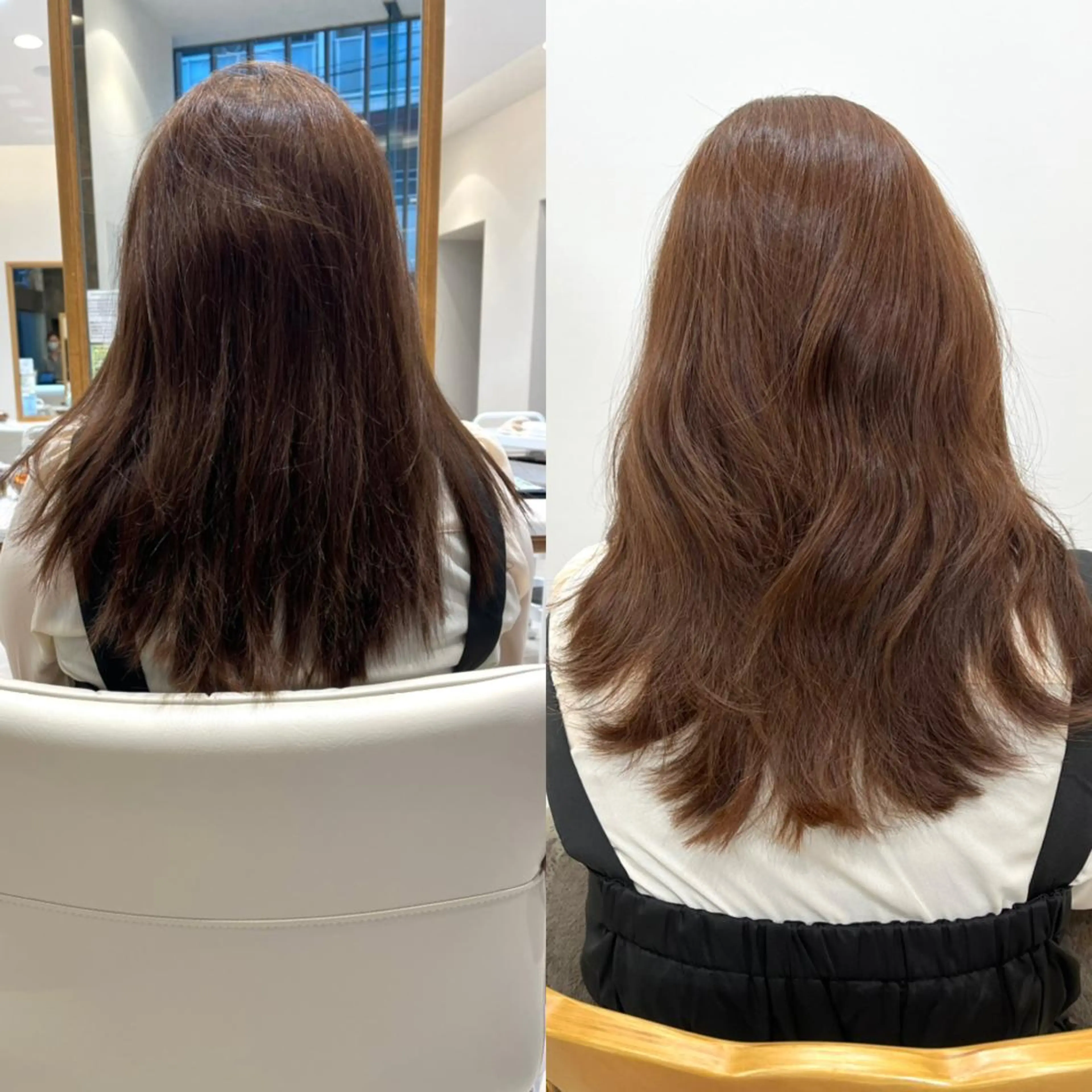 ミディアム レイヤーカット 縮毛矯正 縮毛矯正 ミタニ/髪質改善 /レイヤーカットのヘアスタイル