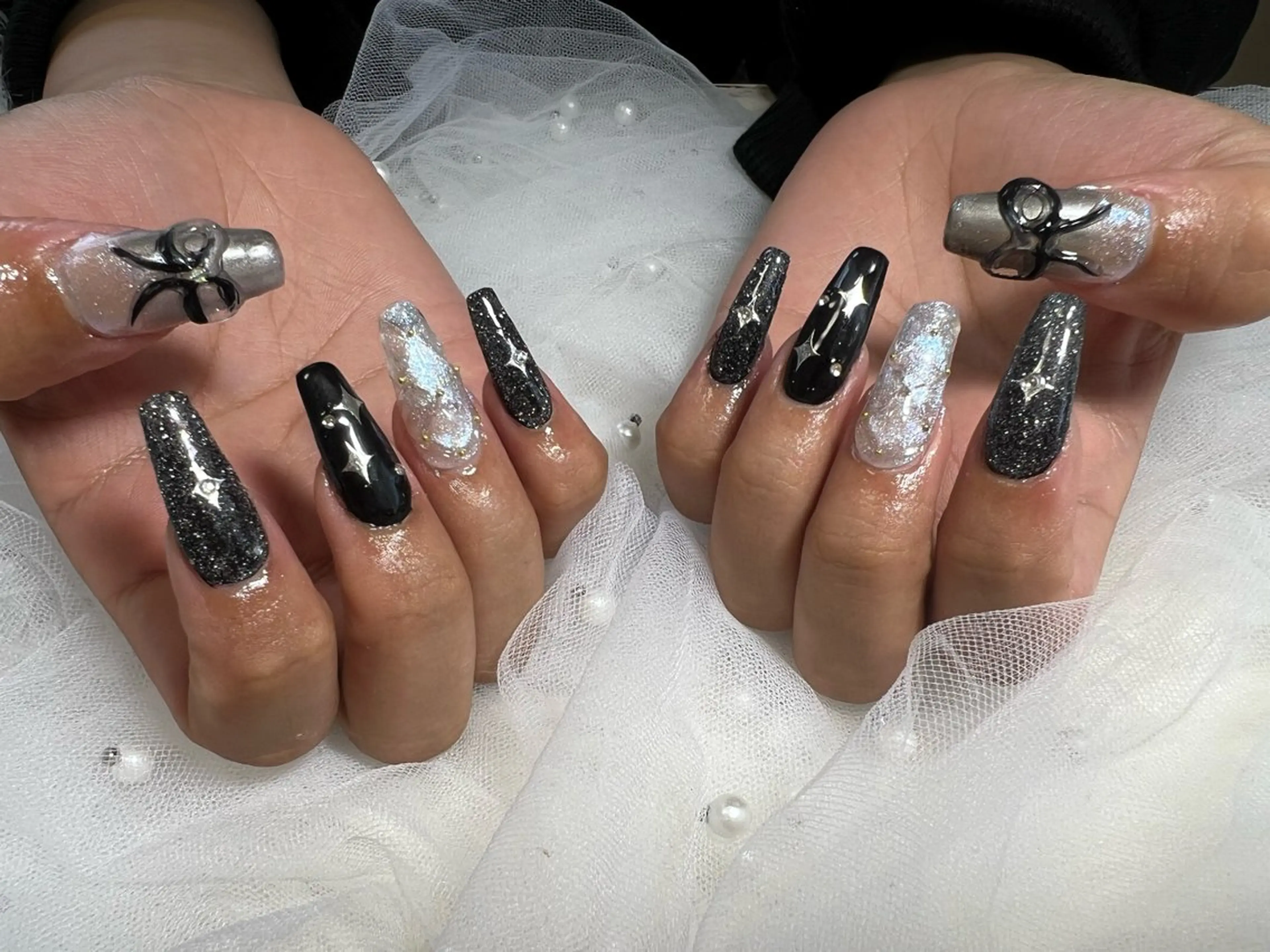 ネイル フラッシュネイル リボン Ruana Nailのネイルデザイン