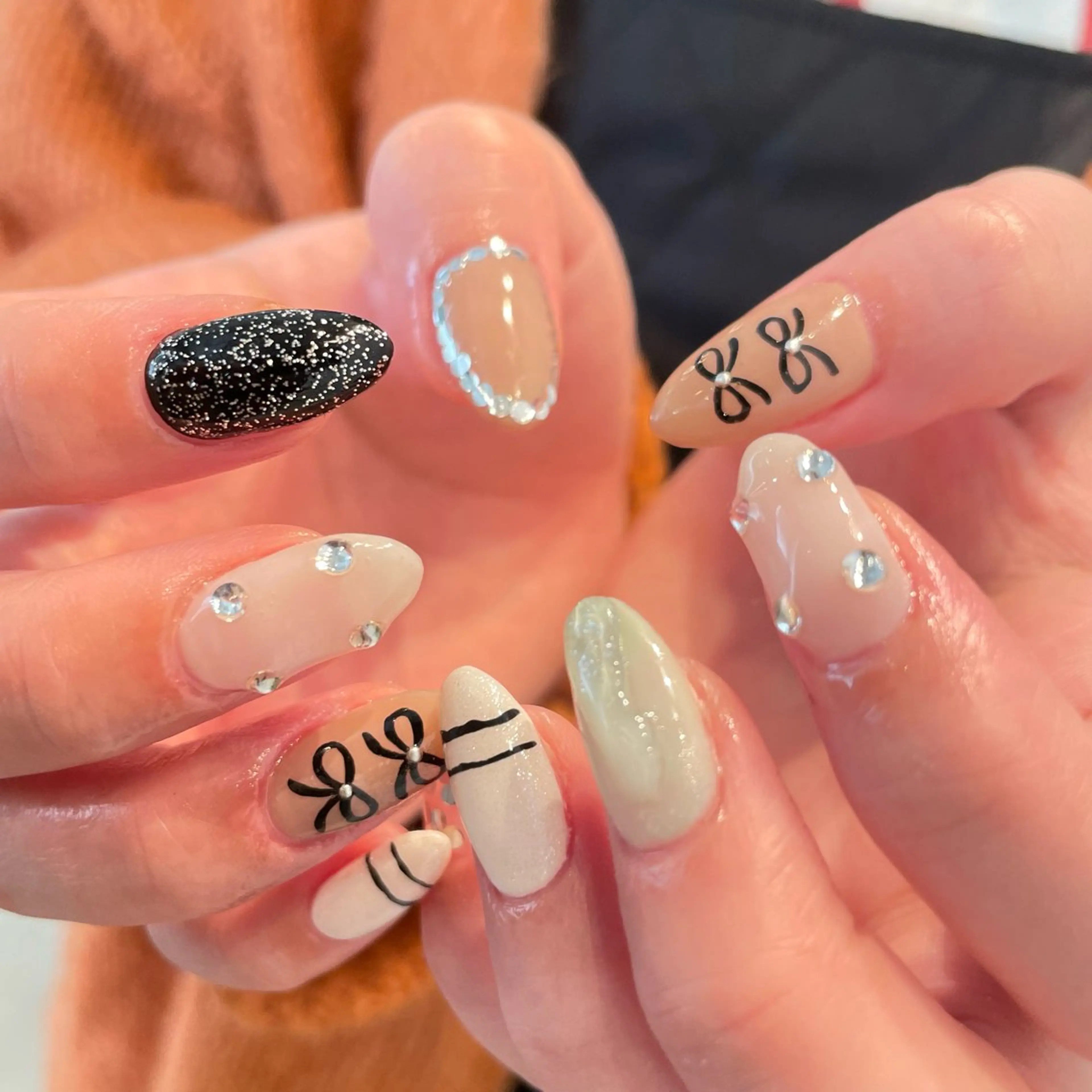 セミロング ハンドネイル m kaori𓃟のネイルデザイン