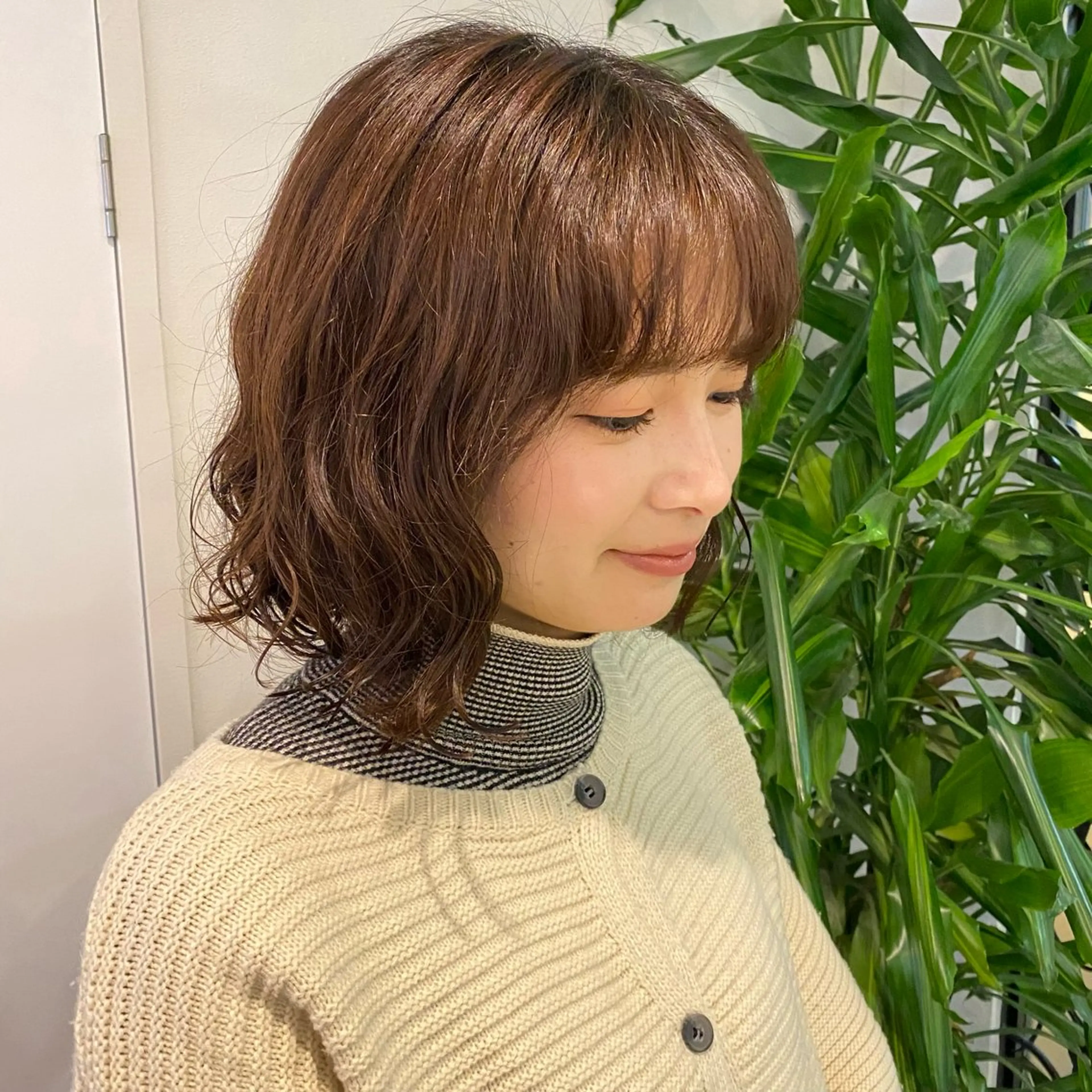 ミディアム パーマ カット パーマ パーマモデル募集中 渥美翔人のヘアスタイル