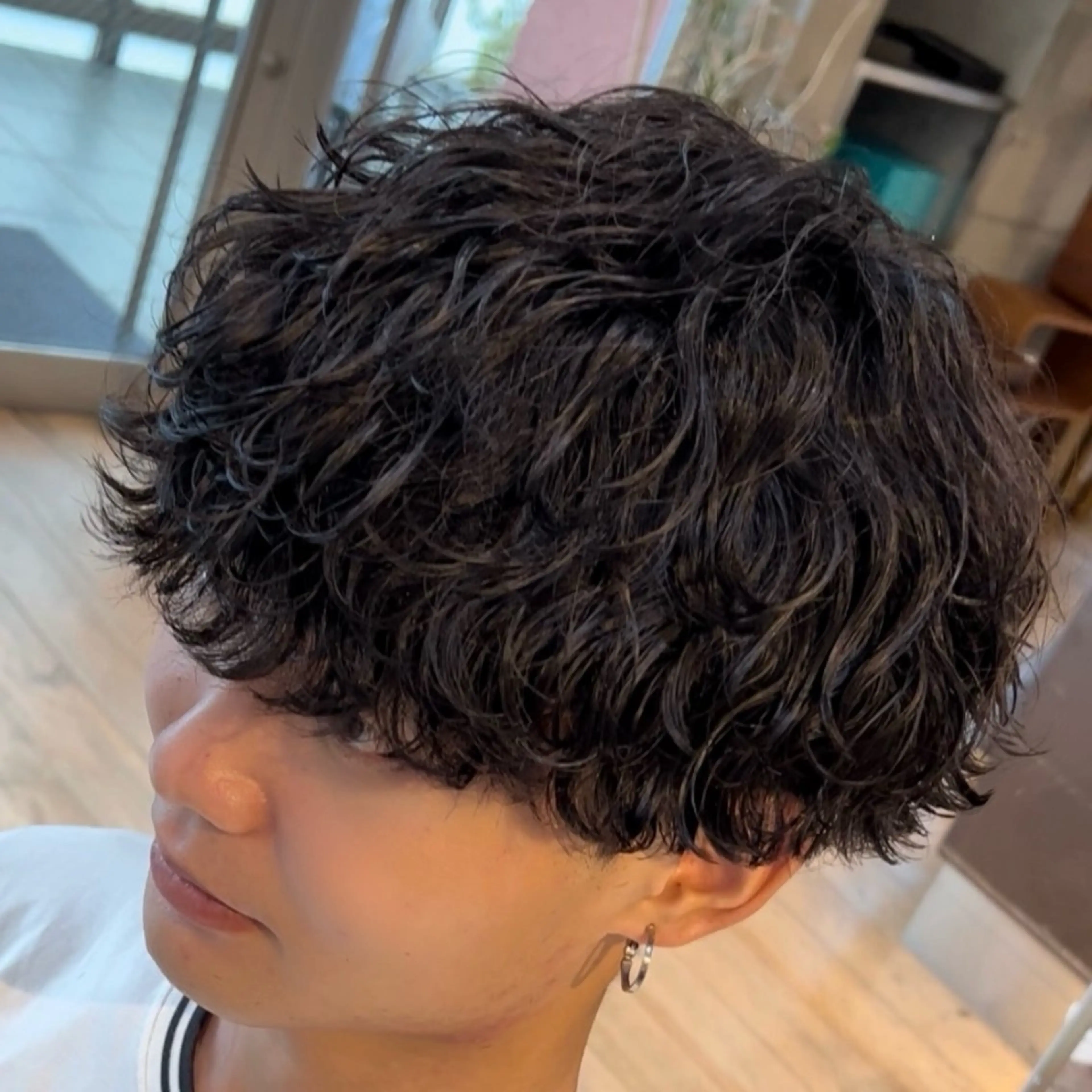 ミディアム パーマ ヘアアレンジ メンズ fifth 石川 凪のヘアスタイル