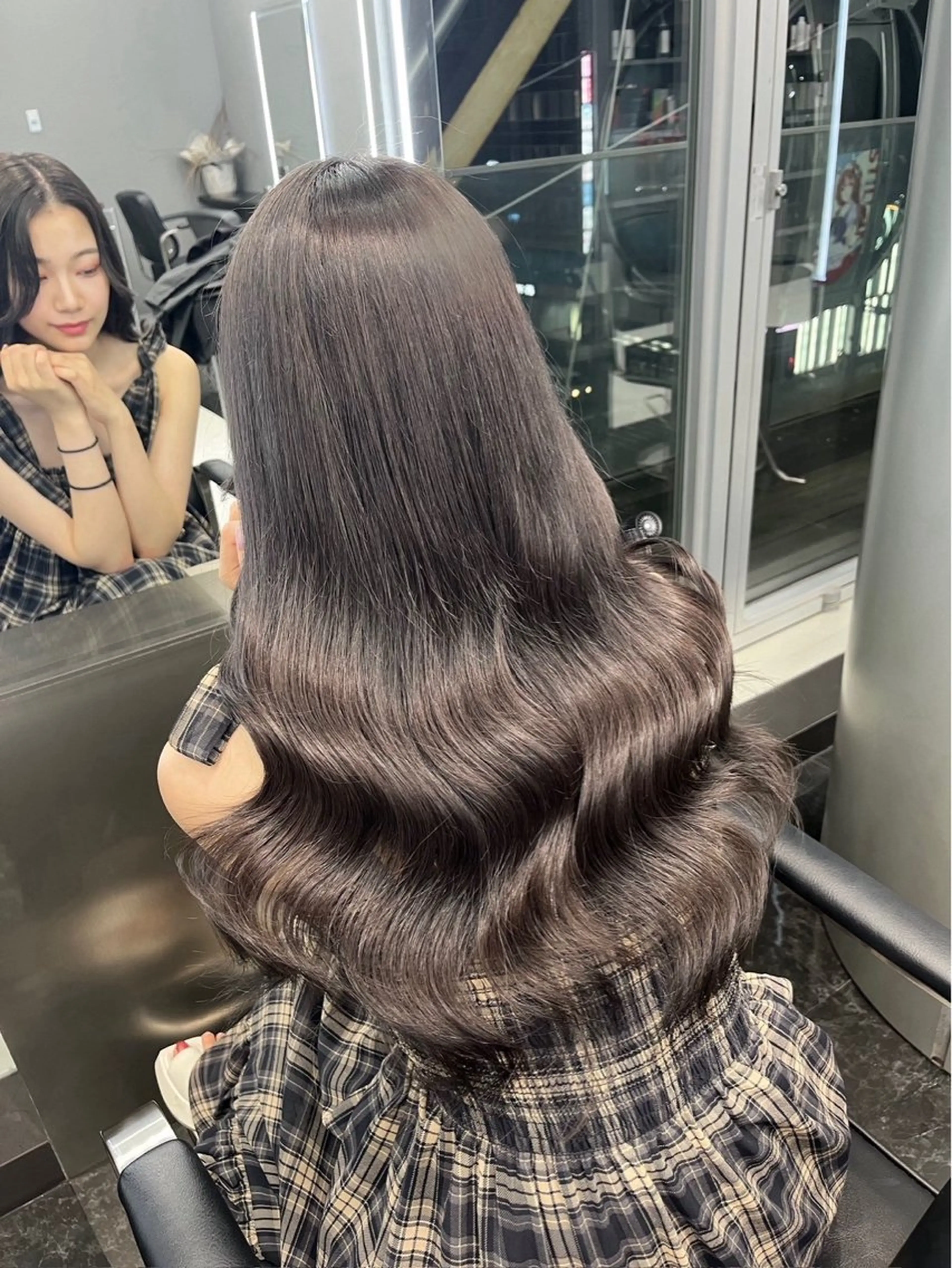 セミロング カラー ヘアアレンジ ヘアカラー トリートメント ダブルカラー特化💍 tiam💍韓国ヘアのヘアスタイル