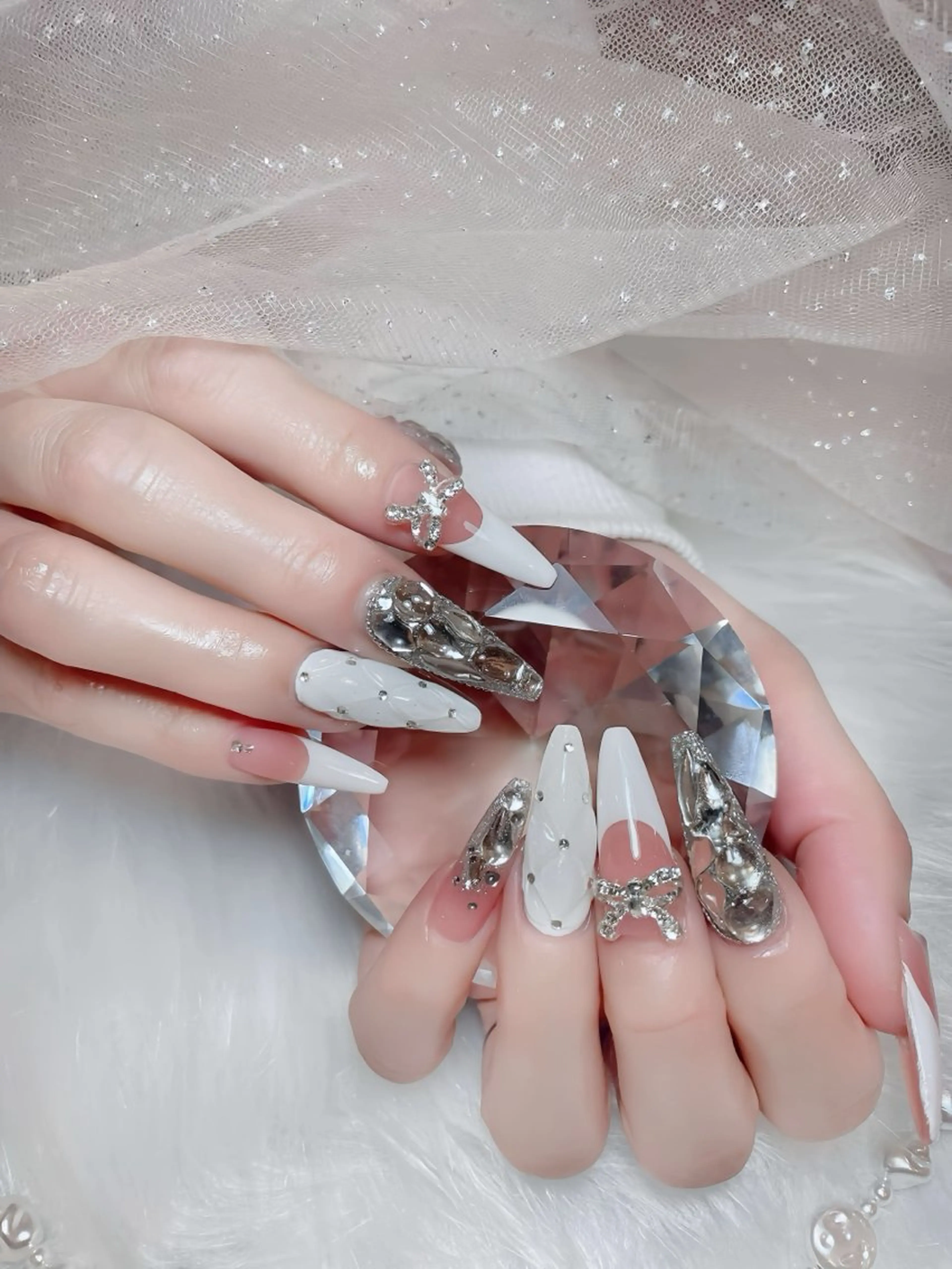 ネイル アートネイル ロングネイル ニュアンスネイル スカルプネイル ネイルチップ ハンドネイル Rin Nail 新大久保店のネイルデザイン