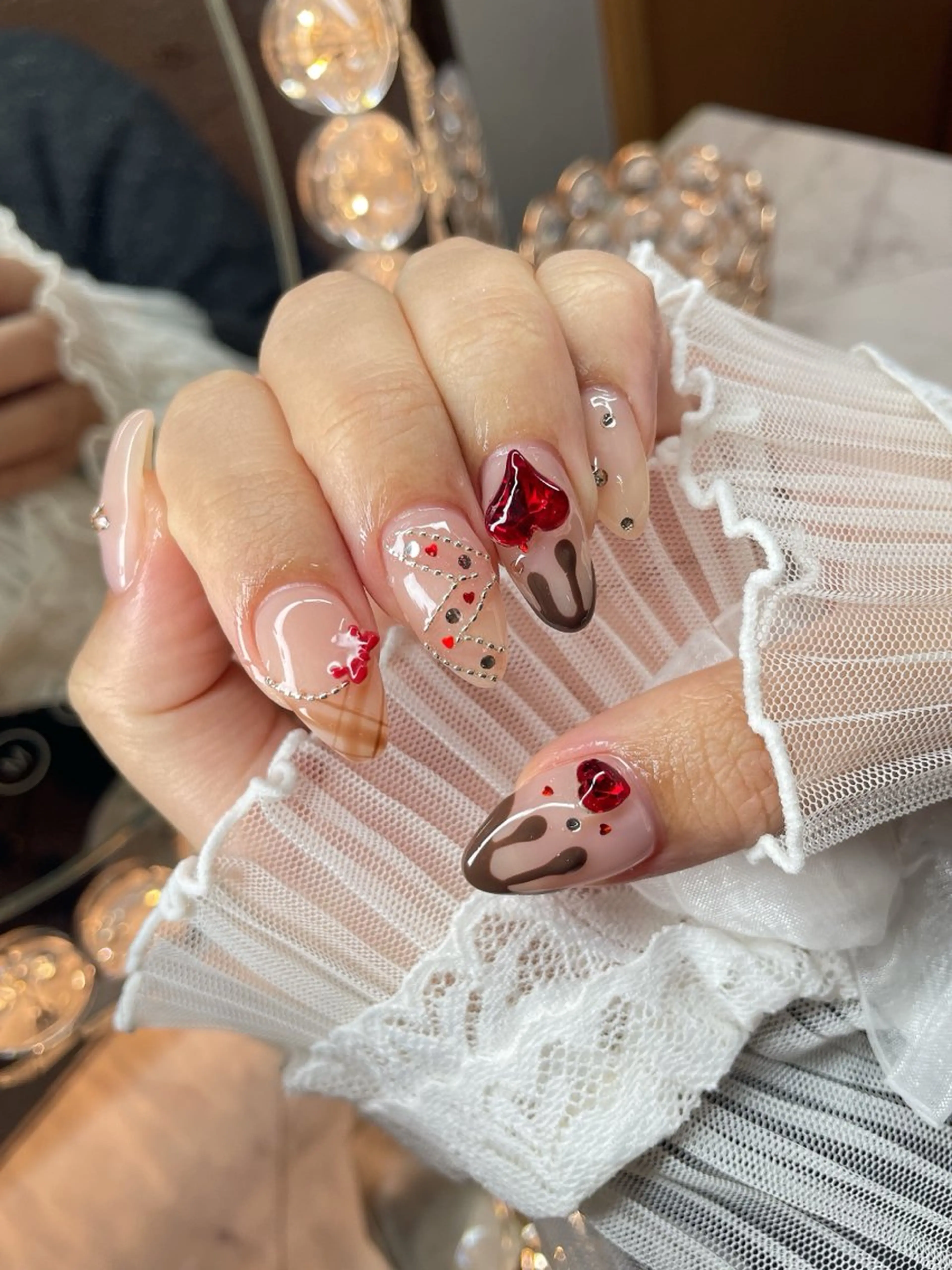 ネイル 23時まで❤︎韓国、 ワンホンネイルのネイルデザイン