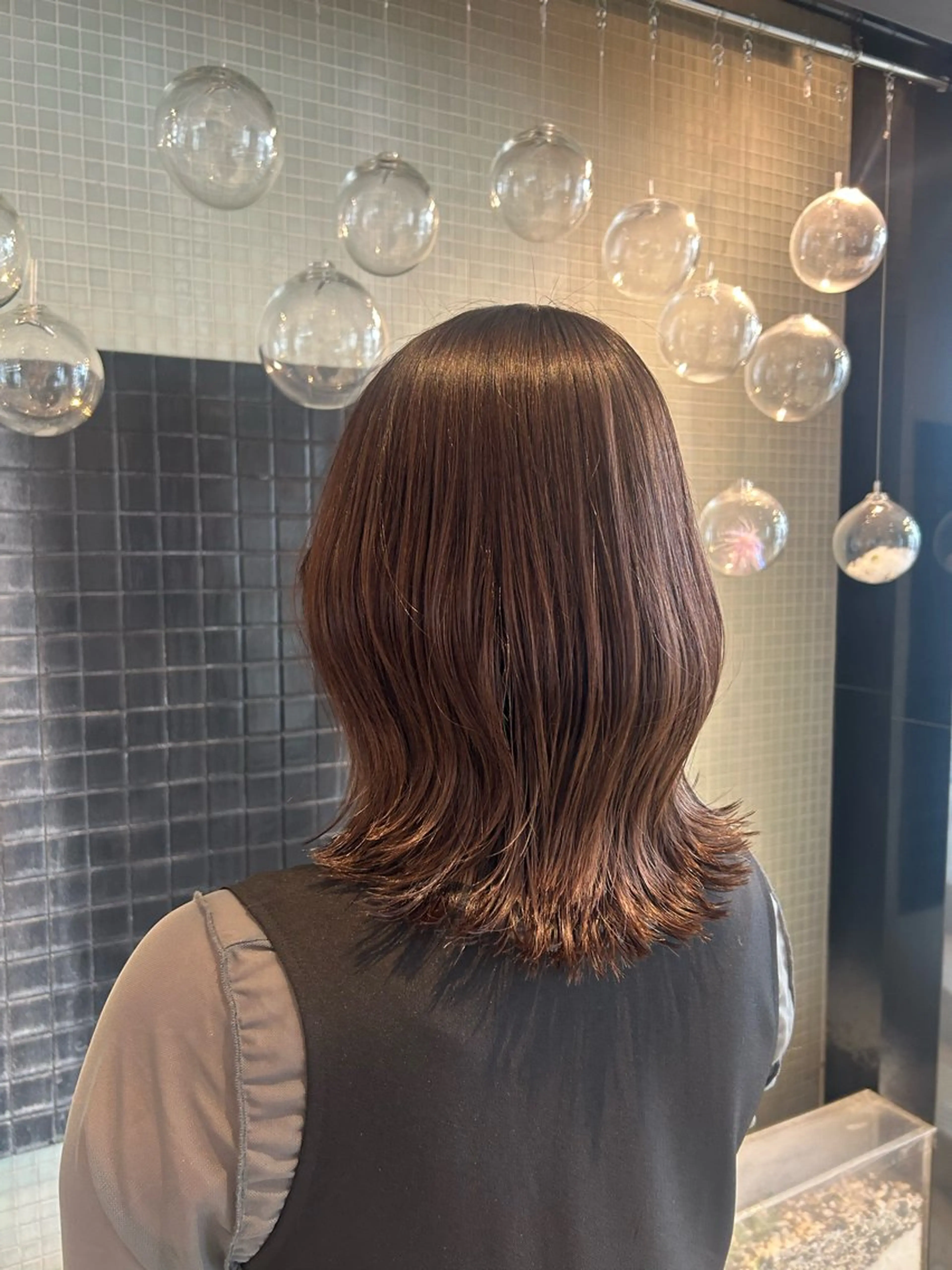 ミディアム ボブレイヤー ボブ レイヤーカット 宮本 果凜のヘアスタイル