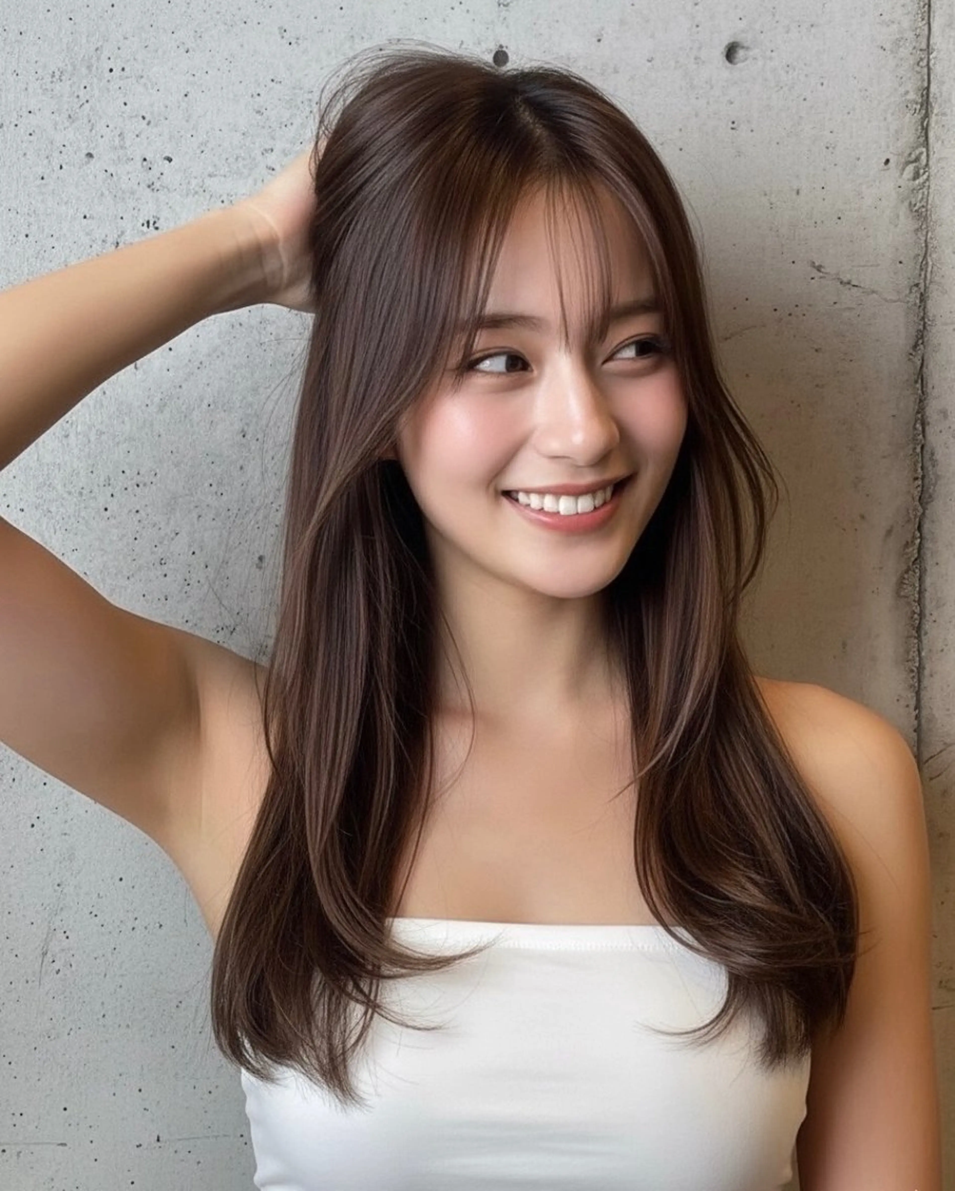 ロング くびれヘア ハイライト 髪質改善 韓国風ヘア レイヤーカット カット ヘアカラー トリートメント 髪質改善/レイヤー/ ショート/koshiのヘアスタイル