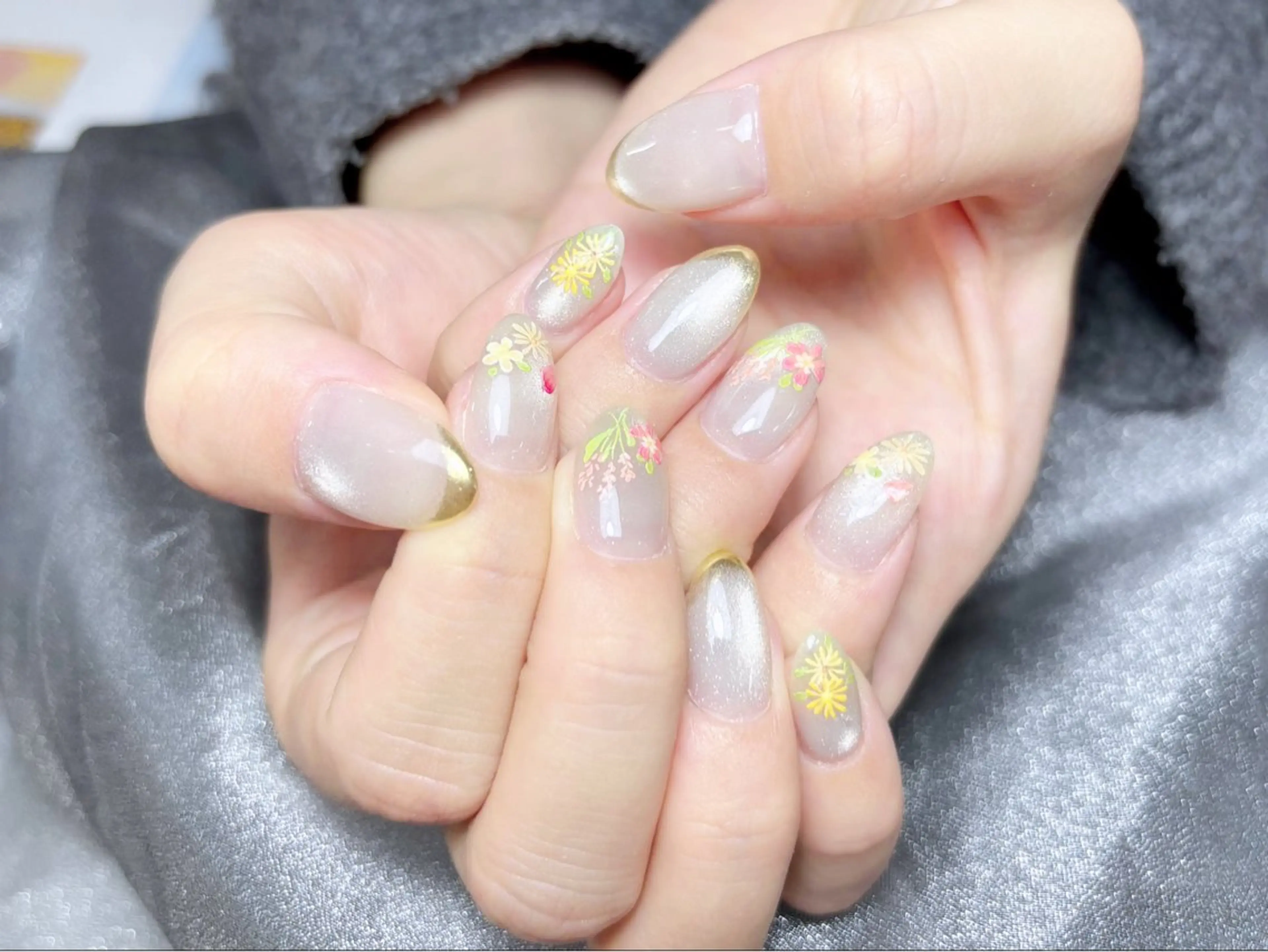 ネイル ハンドネイル H3 Nail Tsuki🦋💙のネイルデザイン