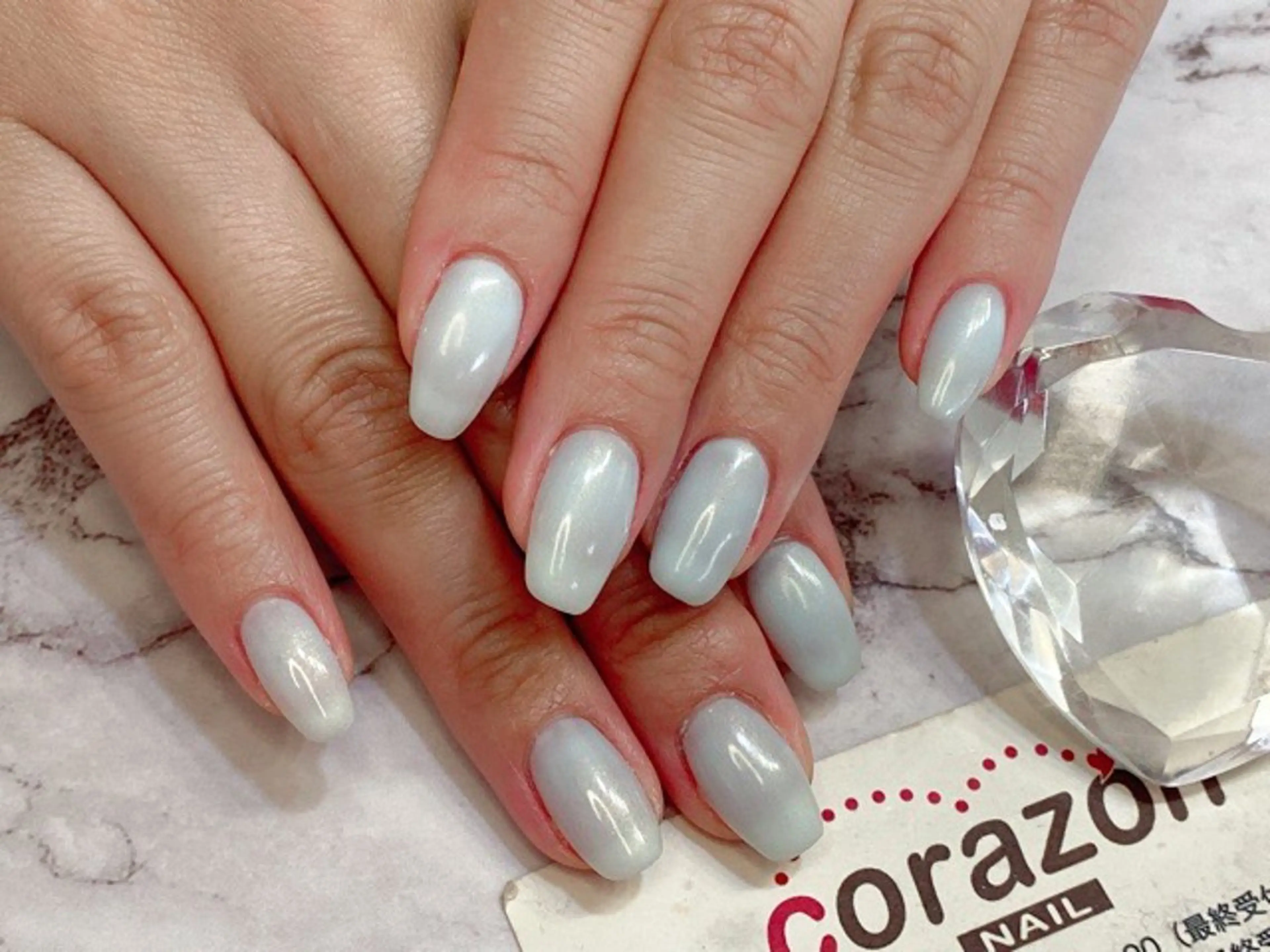 ネイル ジェルネイル 水色 ワンカラーネイル corazon所属・ネイリスト aicoのネイルデザイン