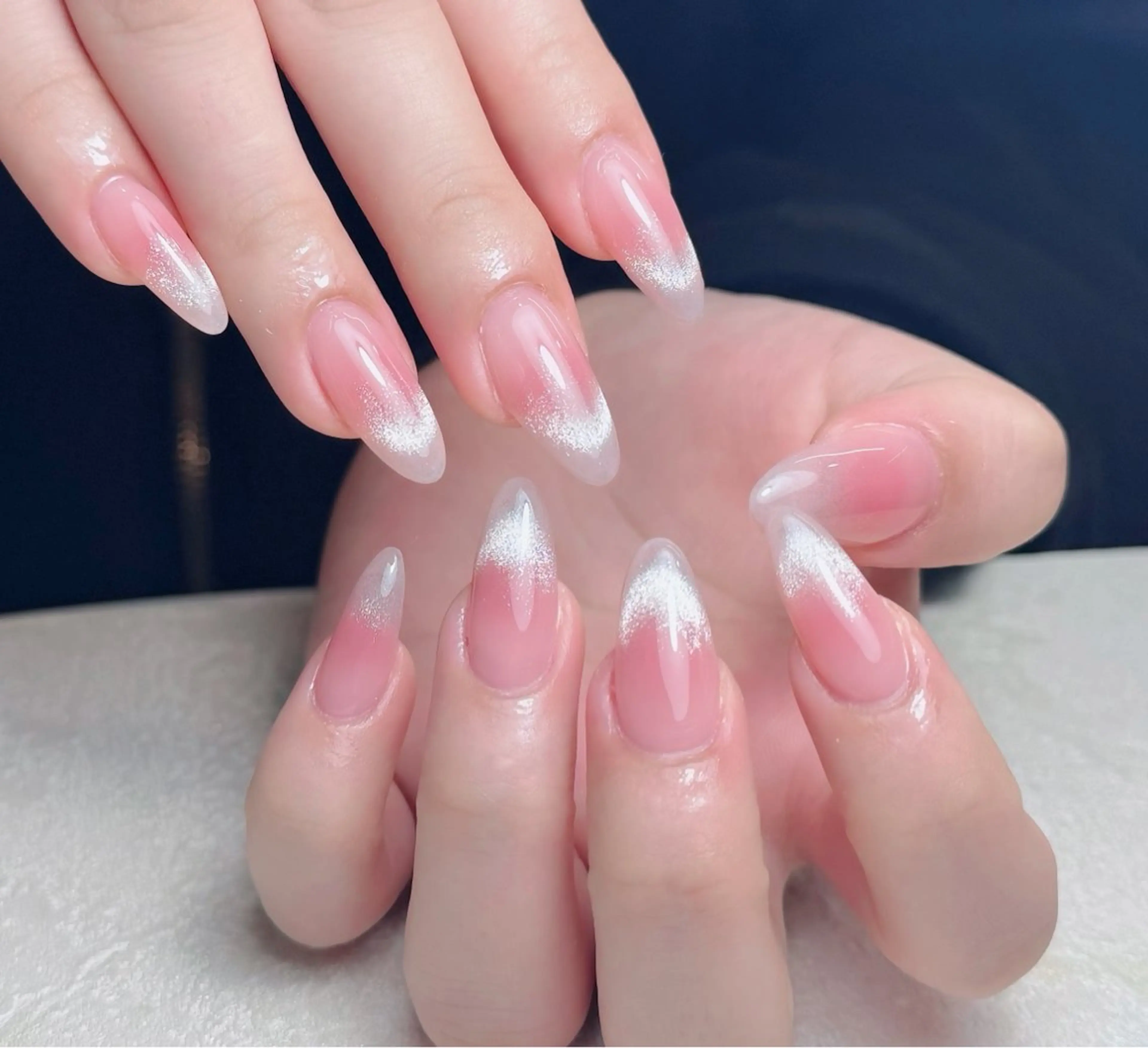 ネイル アートネイル 長さ出し フレンチネイル ジェルネイル ガーリー ハンドネイル 中野駅から2分 MEO NAILのネイルデザイン