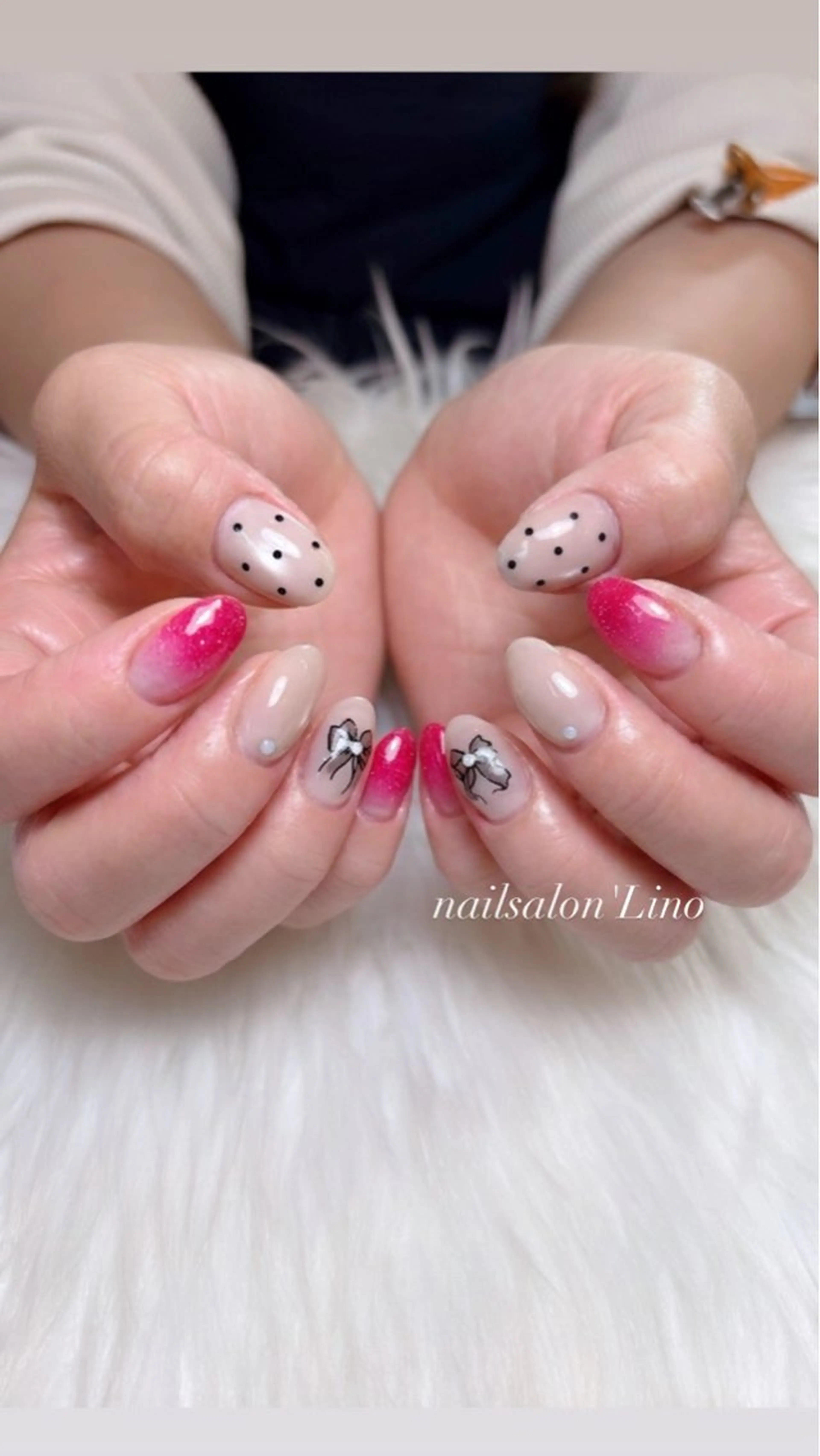 ネイル フラッシュネイル ピンク シンプルネイル ホワイト Lino𓂃⟡.· Chizuruのネイルデザイン