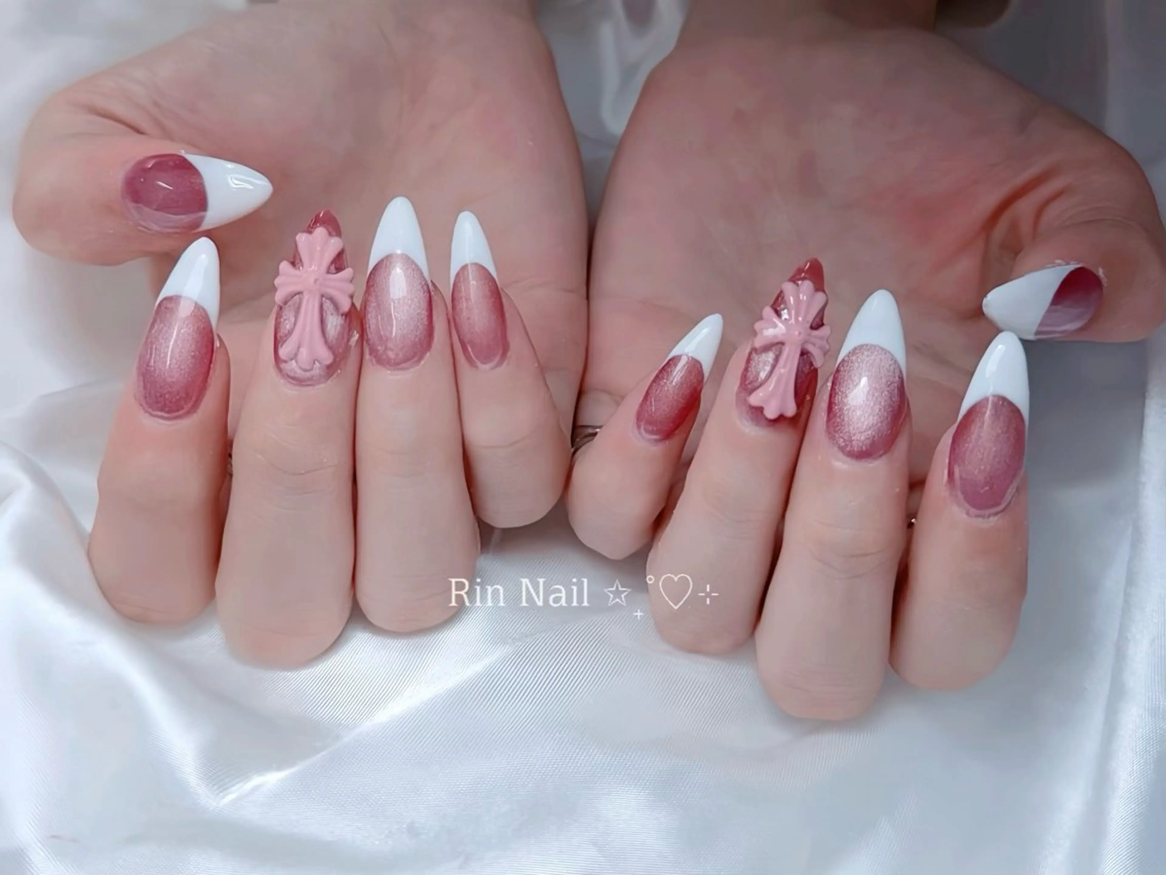 ネイル アートネイル 成人式 ジェルネイル ロングネイル ニュアンスネイル ハンドネイル Rin Nail 新大久保店のネイルデザイン