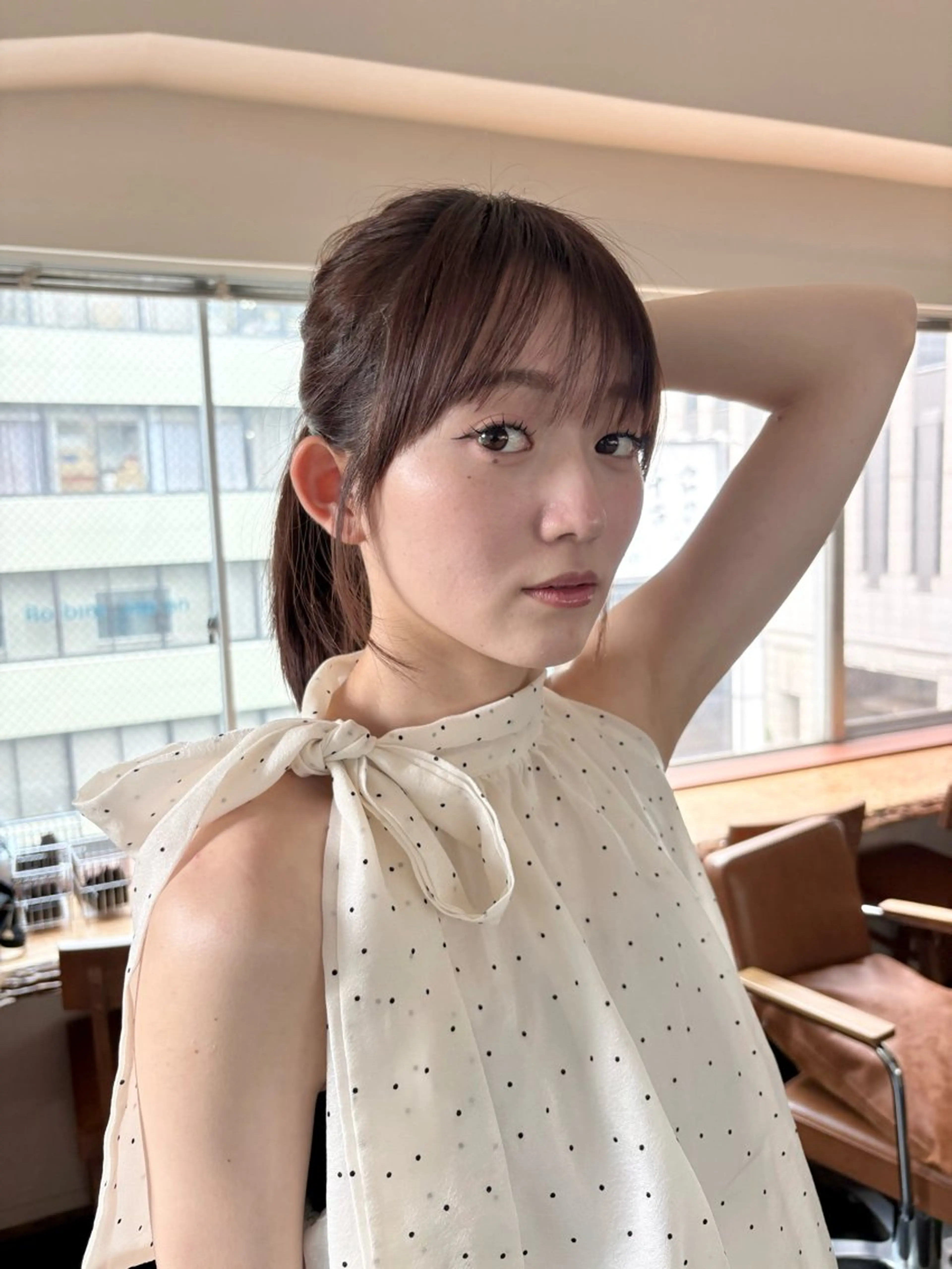 ミディアム カット ヘアカラー トリートメント 透明感カラー/顔周り カット/ののか💞のヘアスタイル