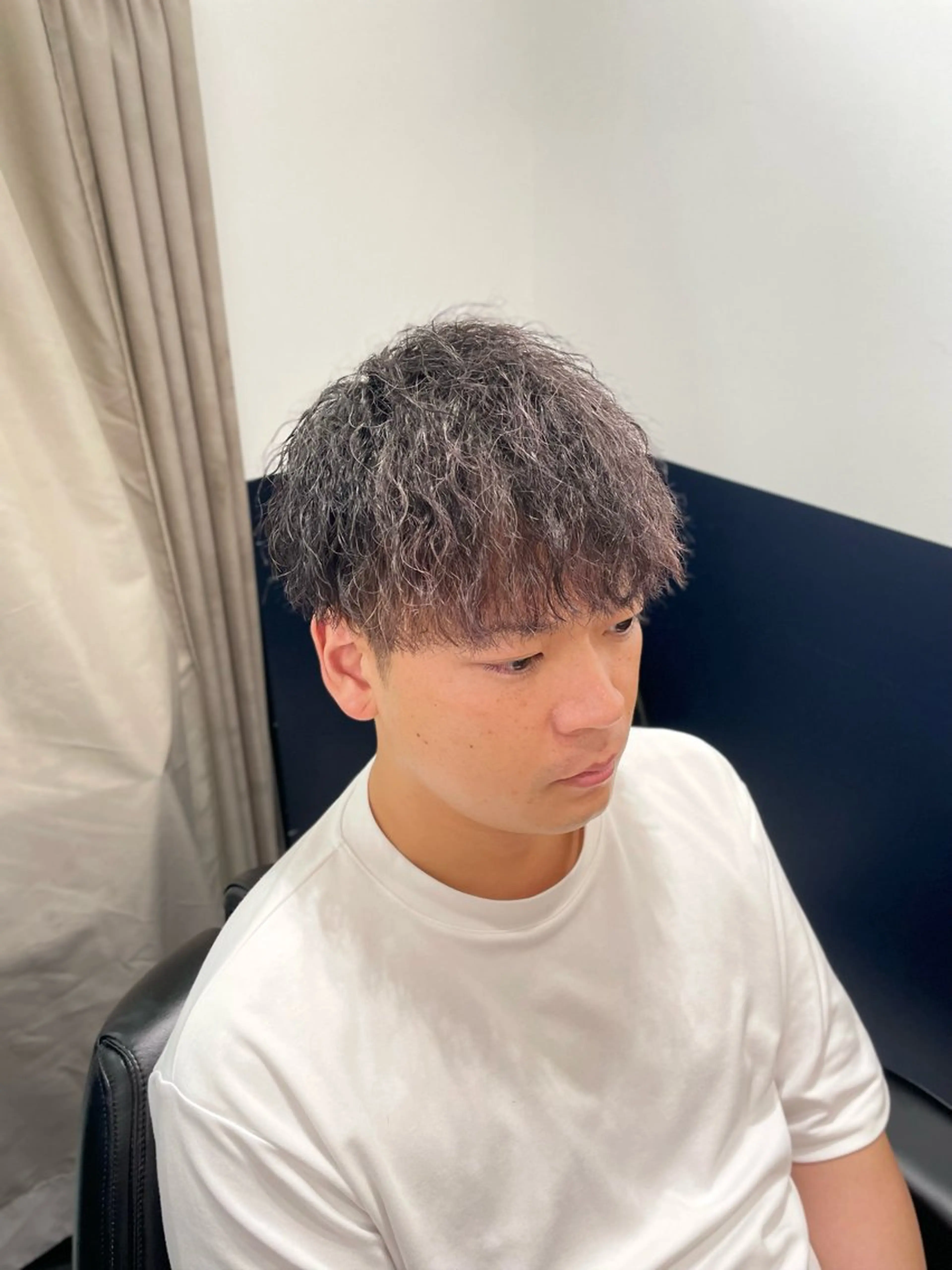 ミディアム パーマ メンズ ミディアムパーマ マッシュ メンズパーマ カット パーマ 銀座メンズカット/ 銀座メンズパーマ/のヘアスタイル