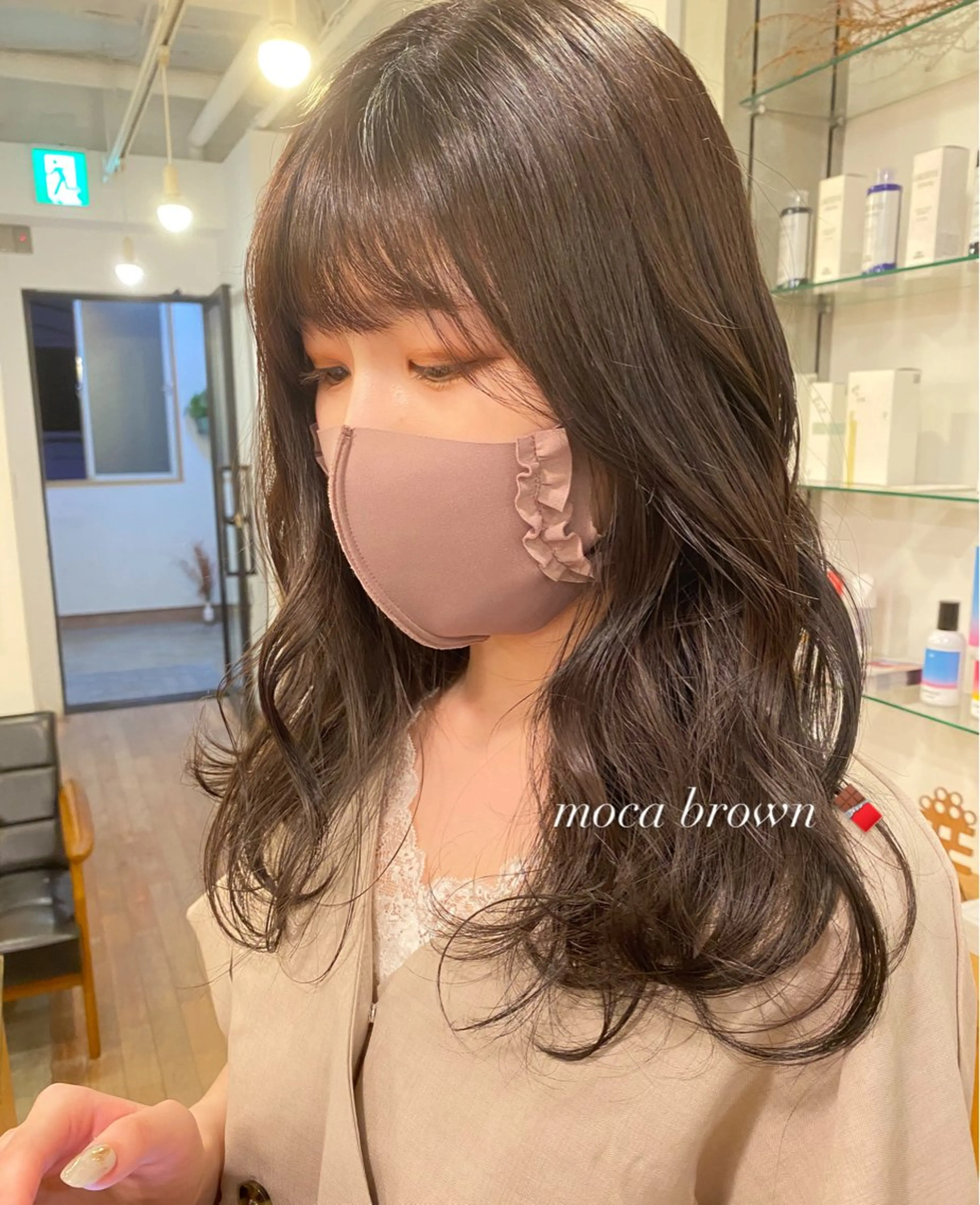 ロング カラー ブラウンカラー モカブラウン sana🤍ボブ ベージュ🤍のヘアスタイル