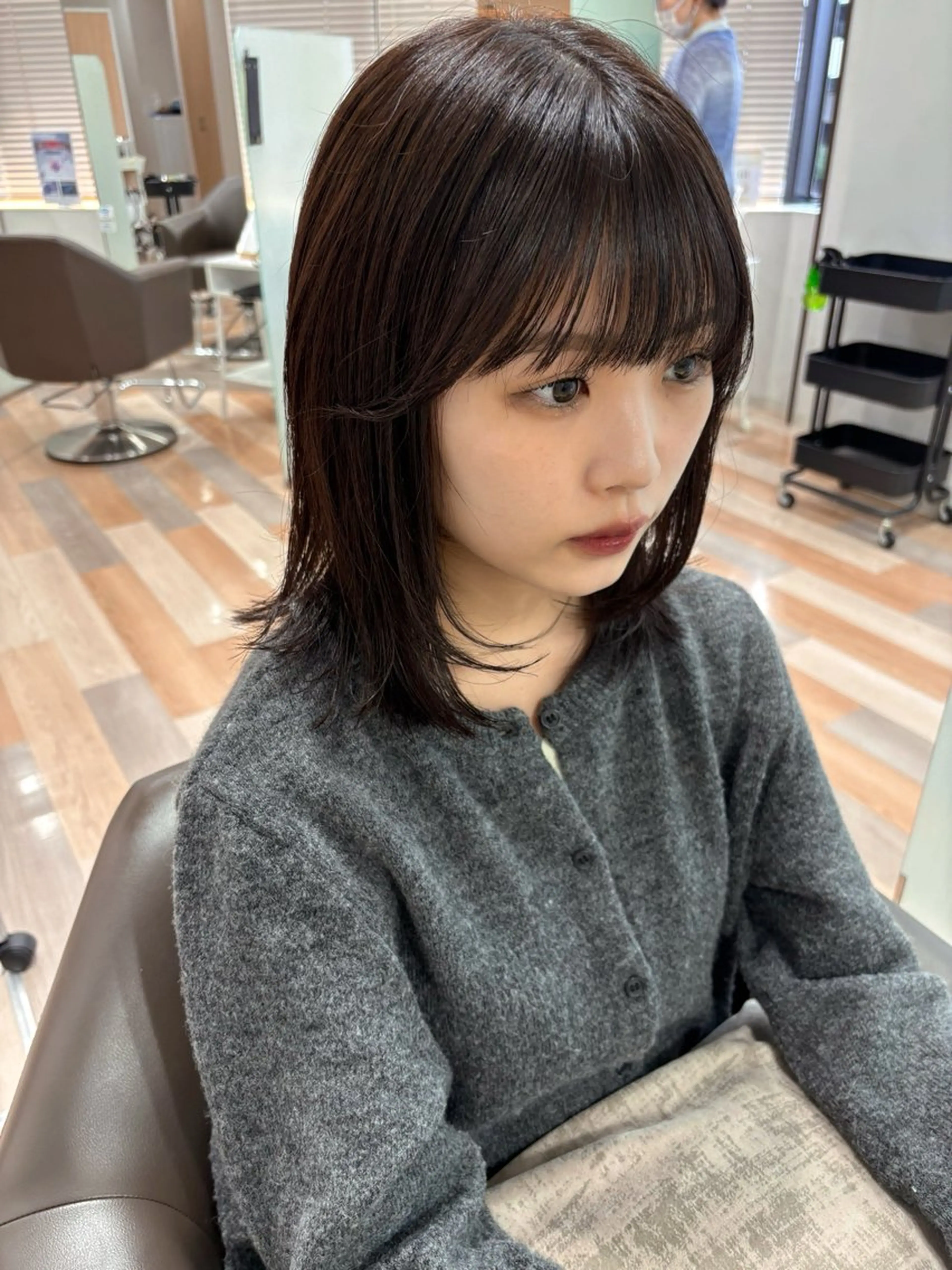 ミディアム 顔周りカット レイヤーカット カット ヘアカラー 韓国/顔周りカット /キム チョウヒのヘアスタイル