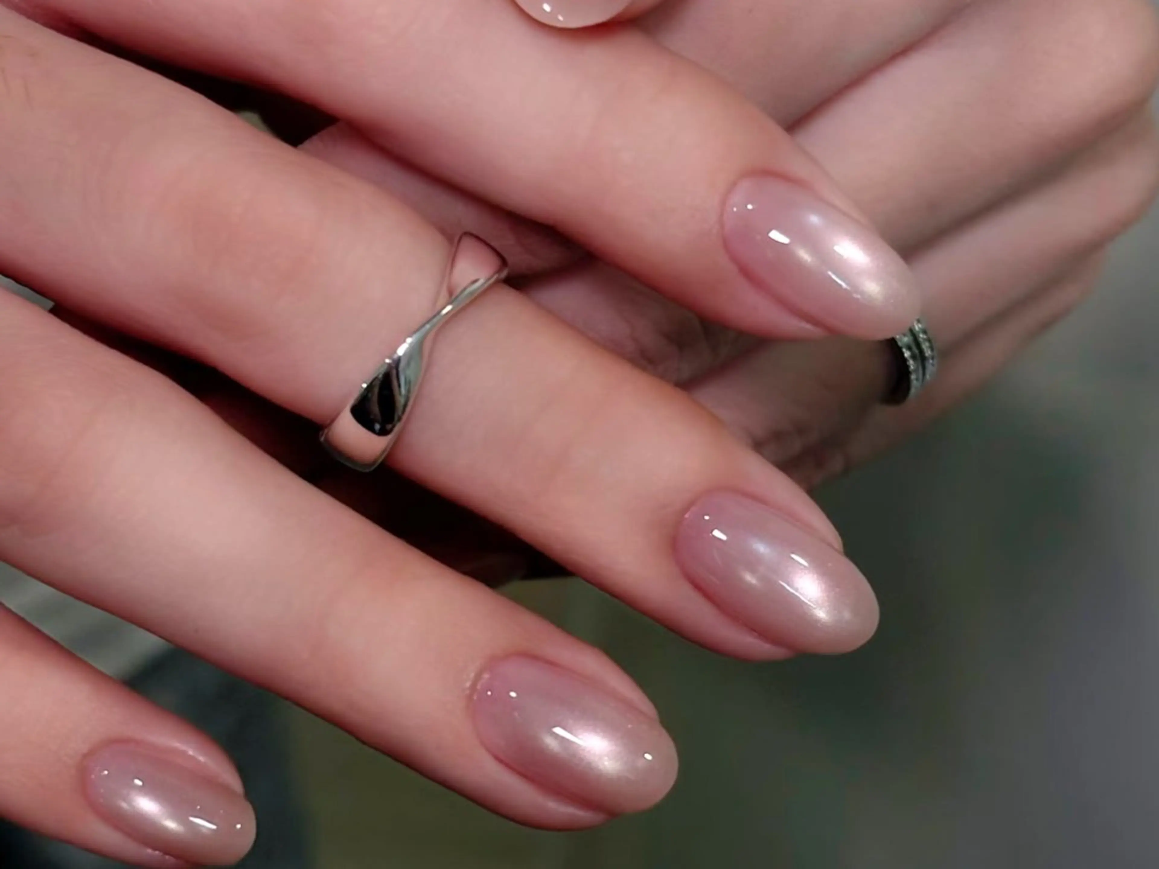 ネイル アートネイル オーロラネイル チークネイル フレンチネイル ガラスフレンチ ハンドネイル 🎀🎀YooLi Nail Salonのネイルデザイン
