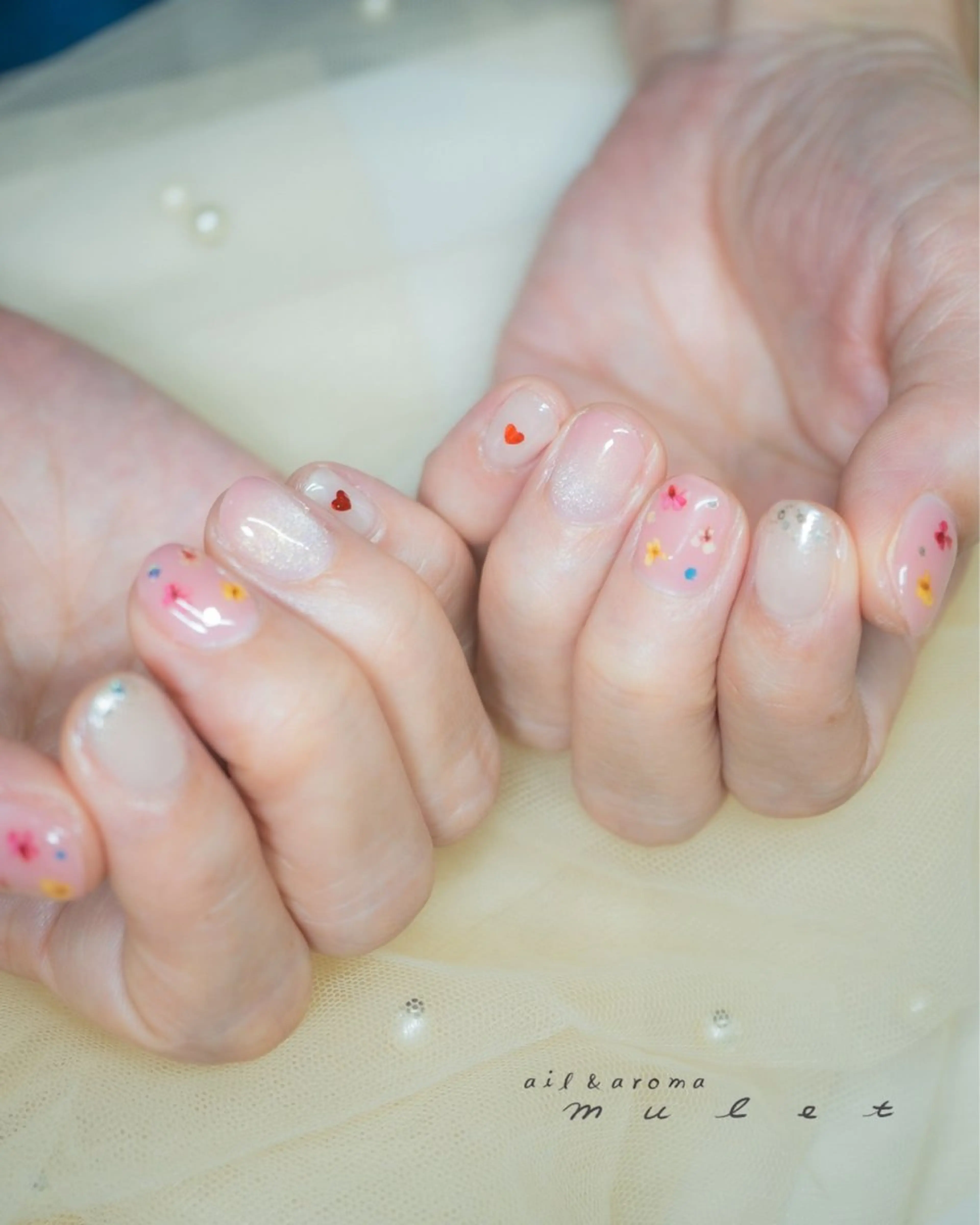 ネイル アートネイル 春ネイル ハンドネイル nail&aroma mulet.のネイルデザイン