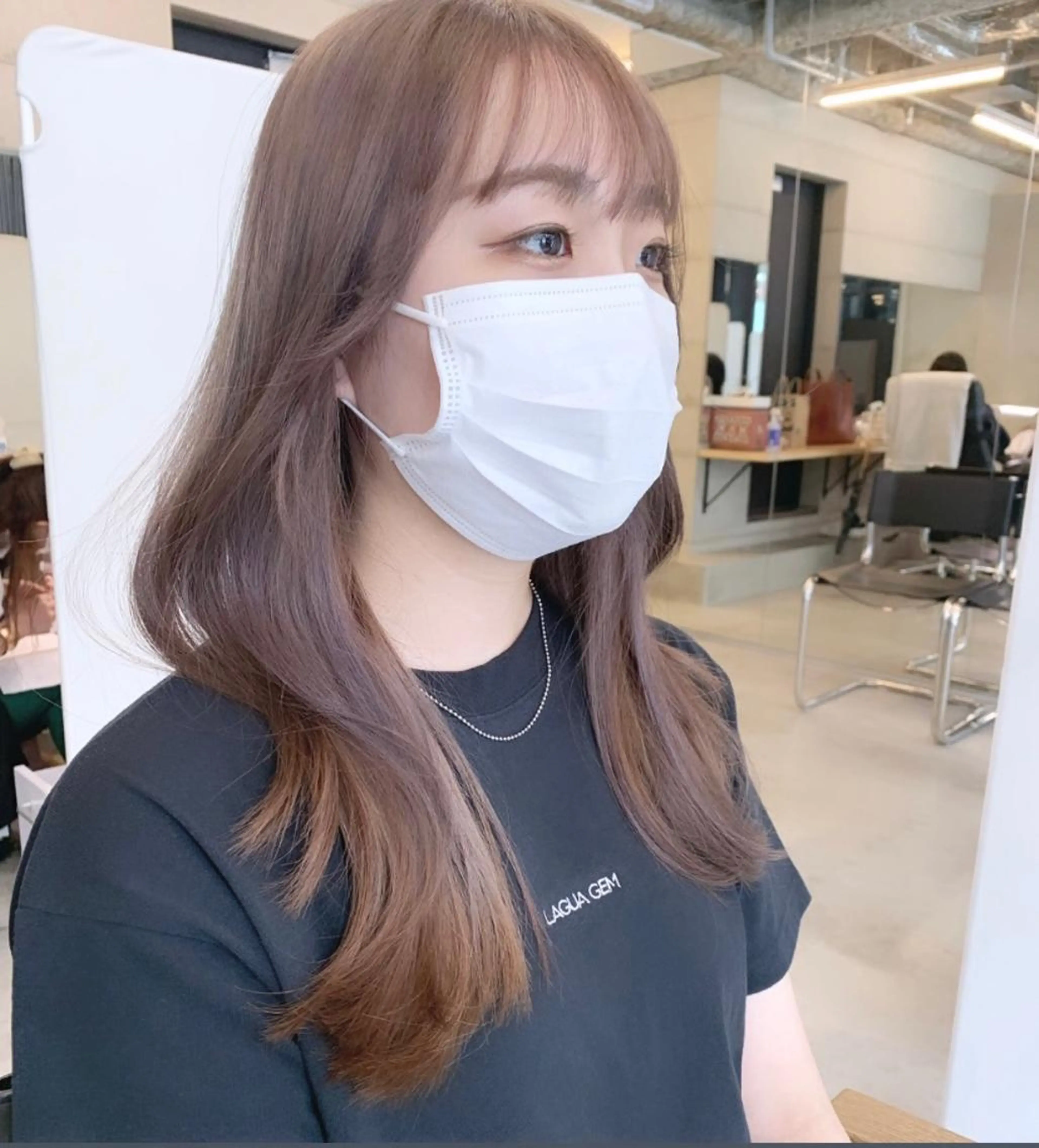 ミディアム カラー カット ヘアカラー トリートメント ヘッドスパ 透明感/オリーブ/ グレージュ/YUKAのヘアスタイル