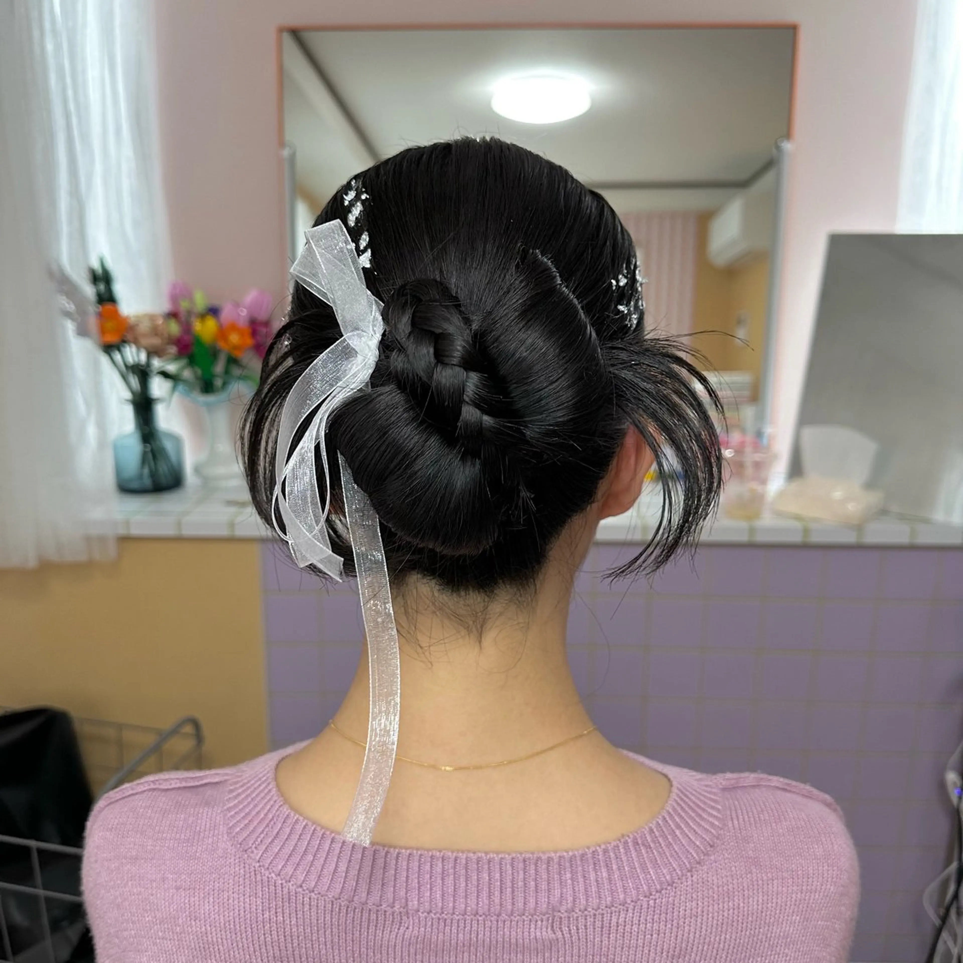 セミロング ヘアアレンジ ヘアセット 黒川 麗のヘアスタイル